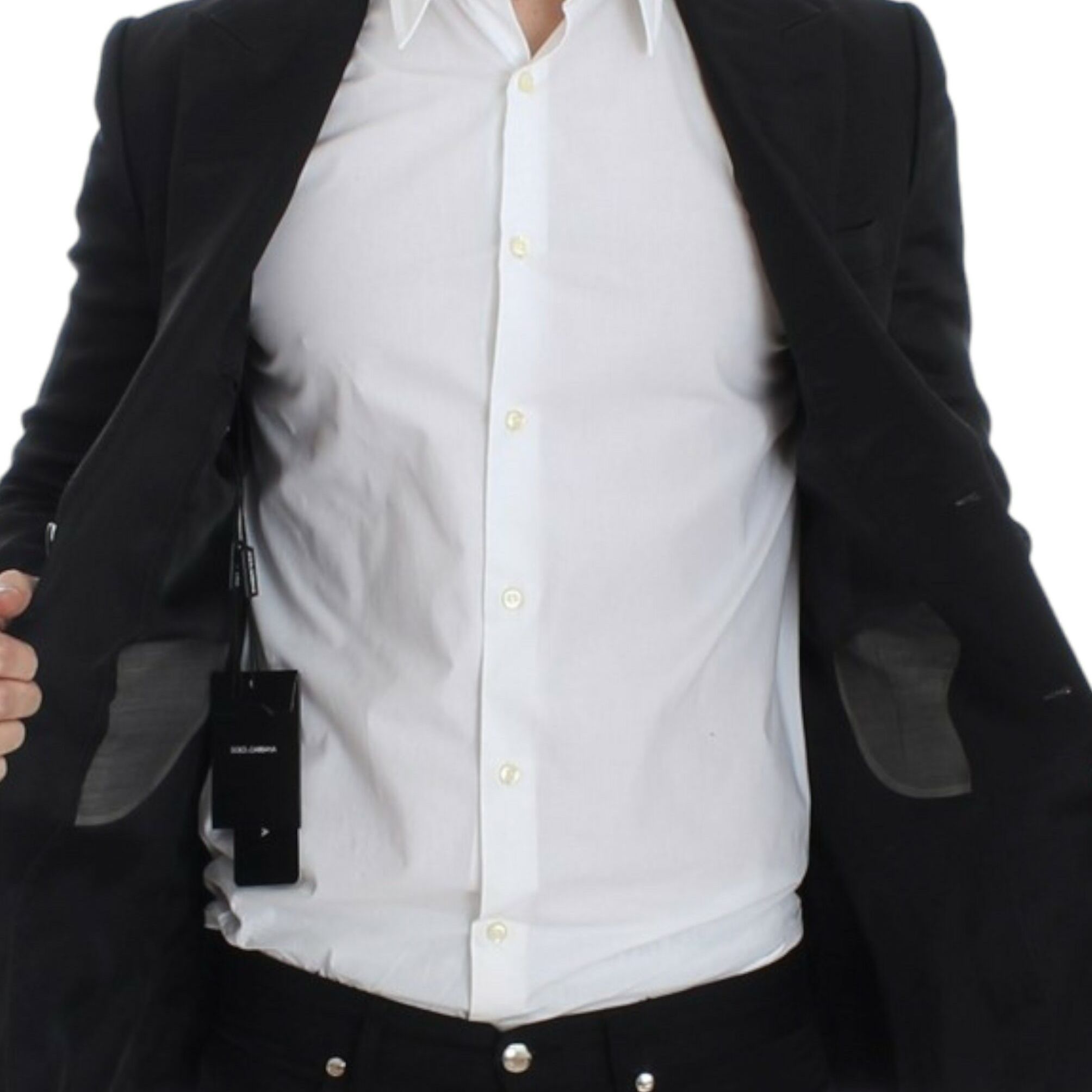 Dolce & Gabbana Black silk slim fit blazer