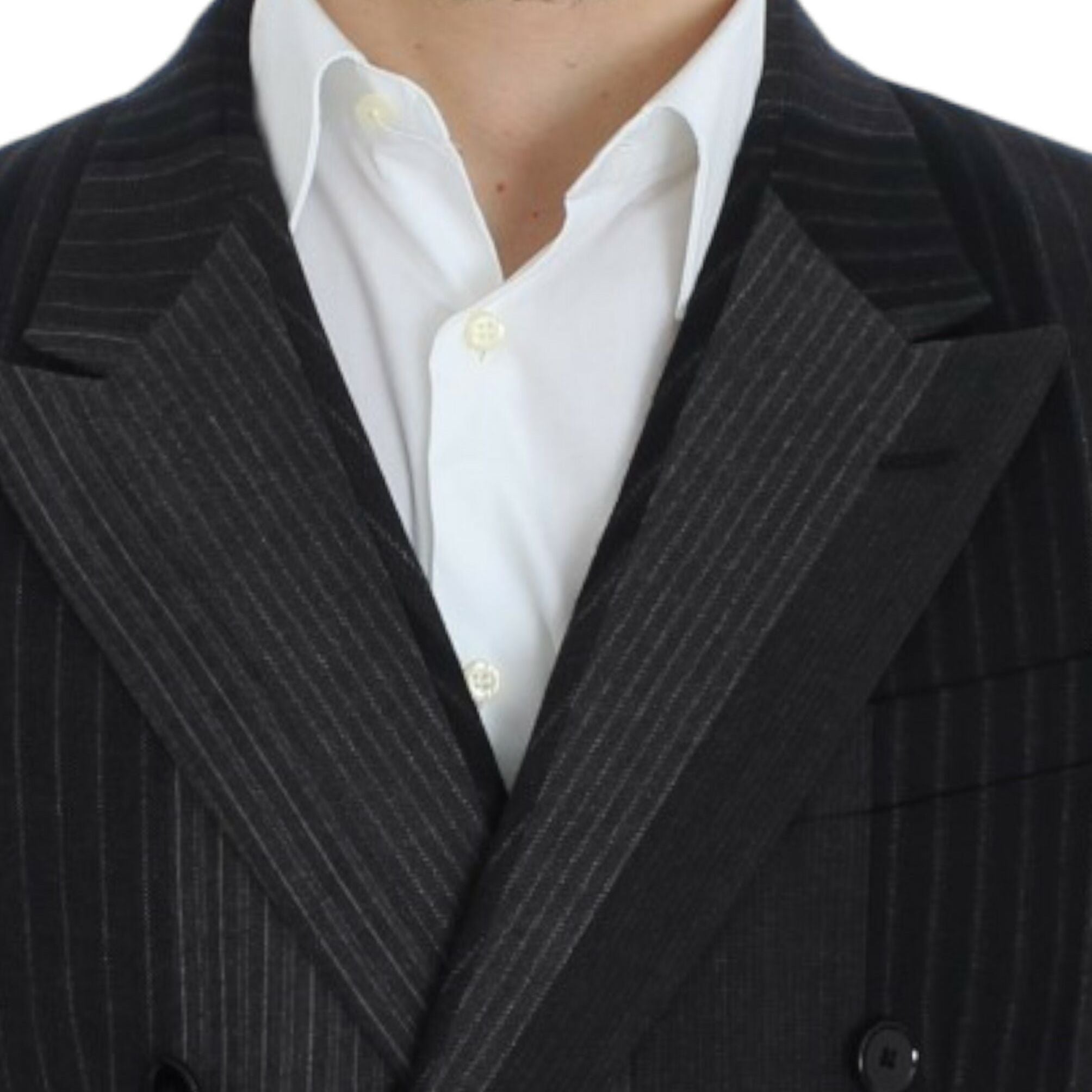 Dolce & Gabbana Gray striped wool stretch blazer