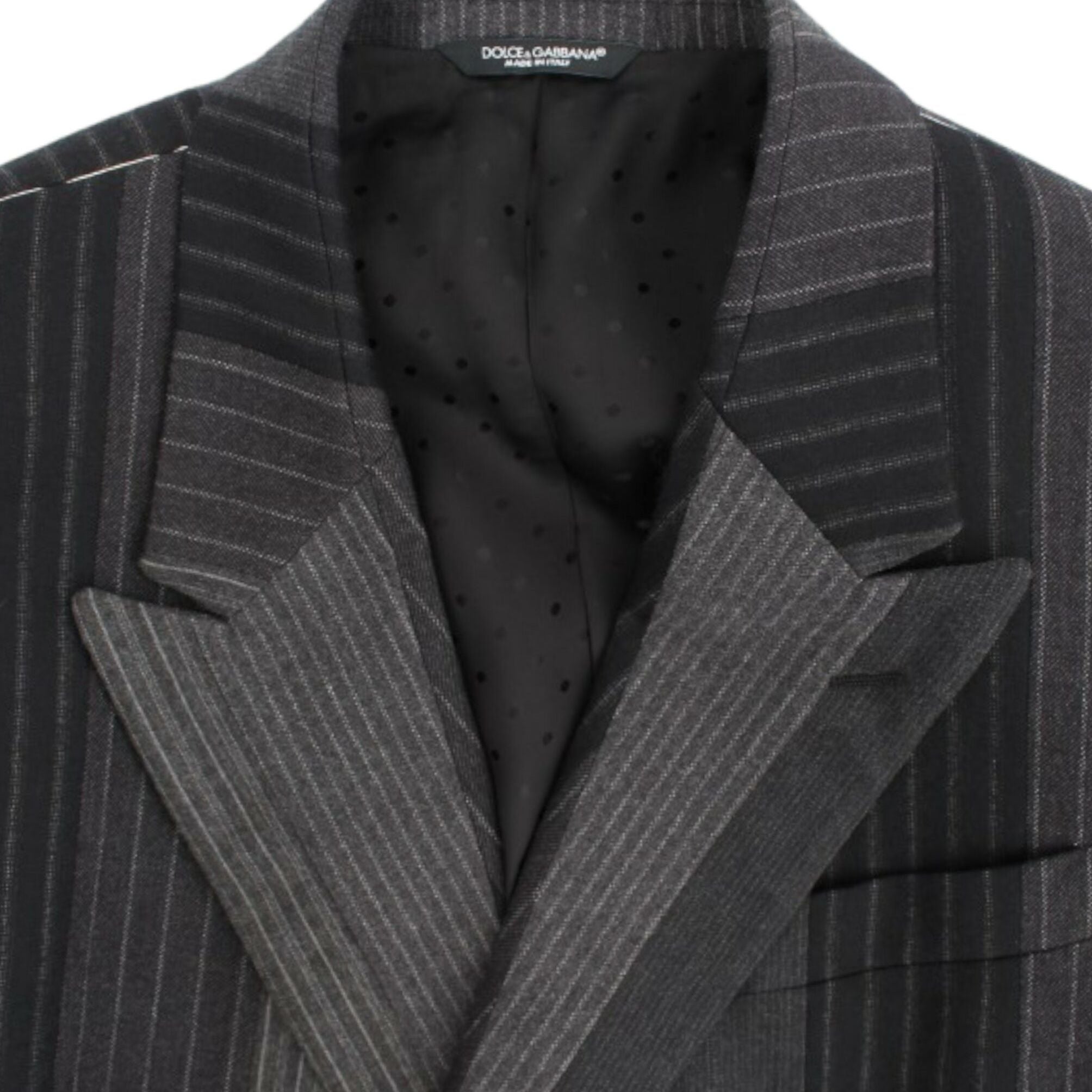 Dolce & Gabbana Gray striped wool stretch blazer