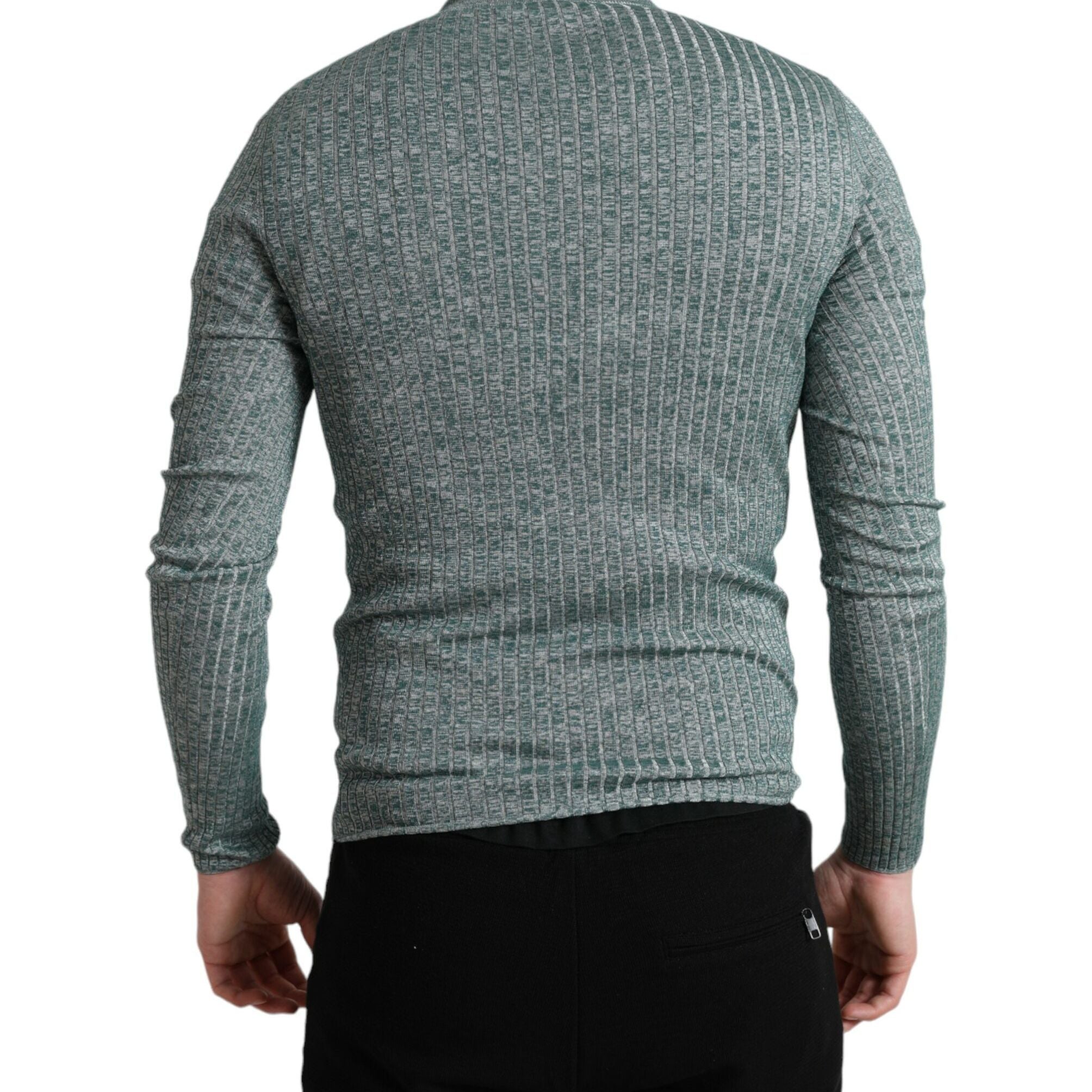 Dolce & Gabbana Green Polyester Turtleneck Pullover Sweater