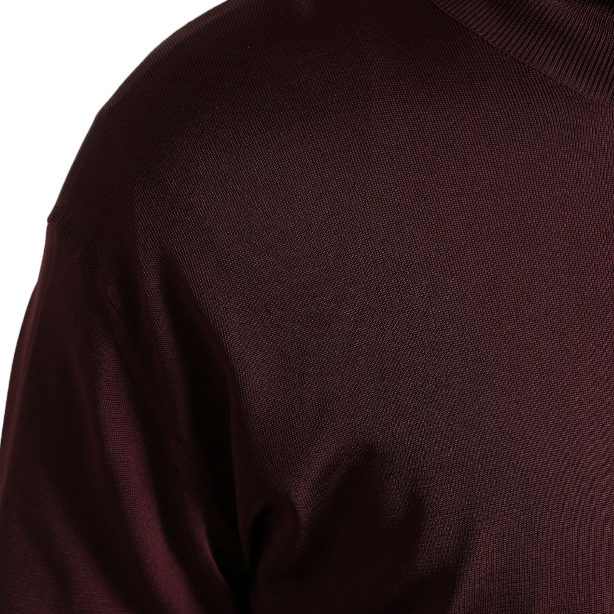Dolce & Gabbana Maroon Viscose Turtleneck Pullover Sweater