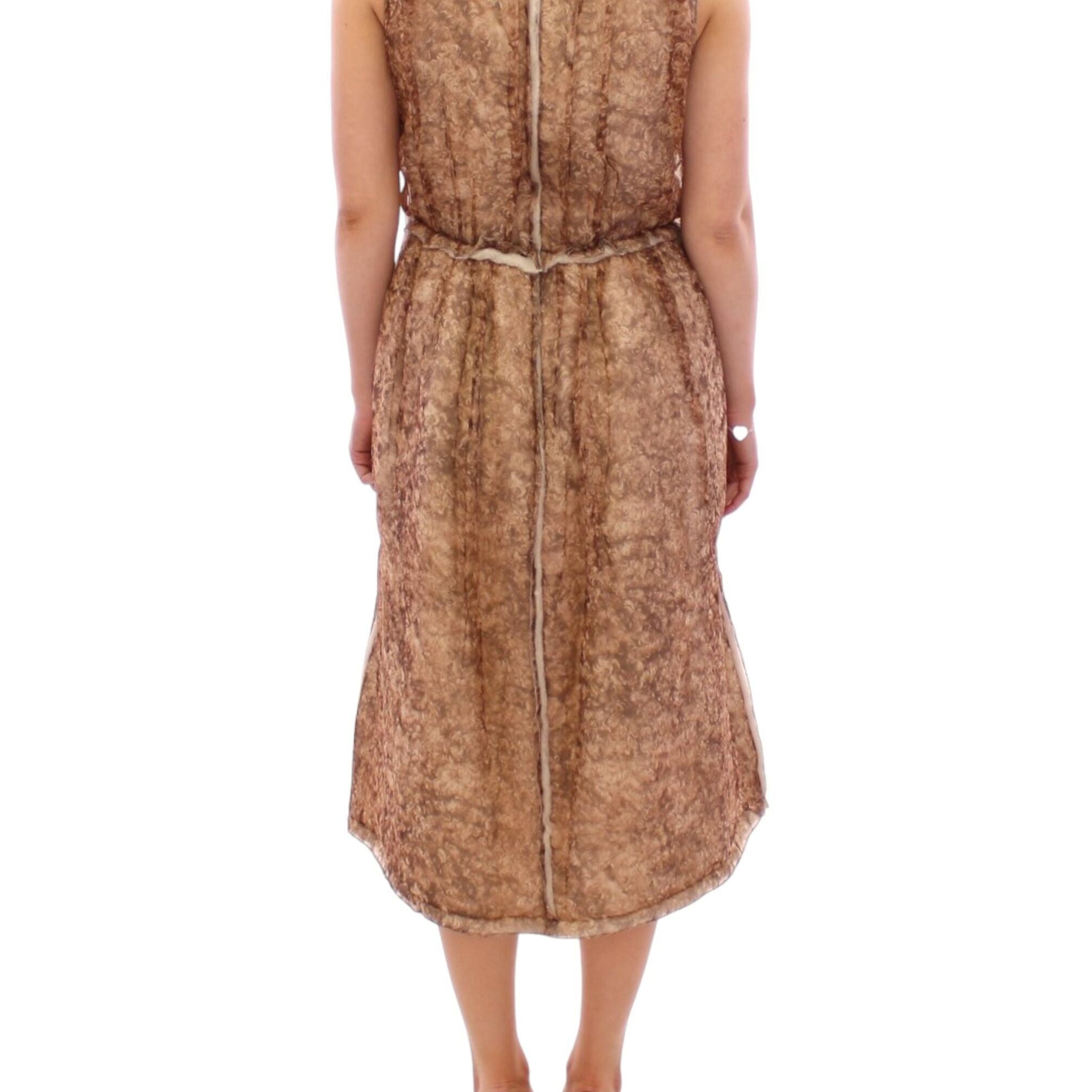 Dolce & Gabbana Brown sleeveless silk dress