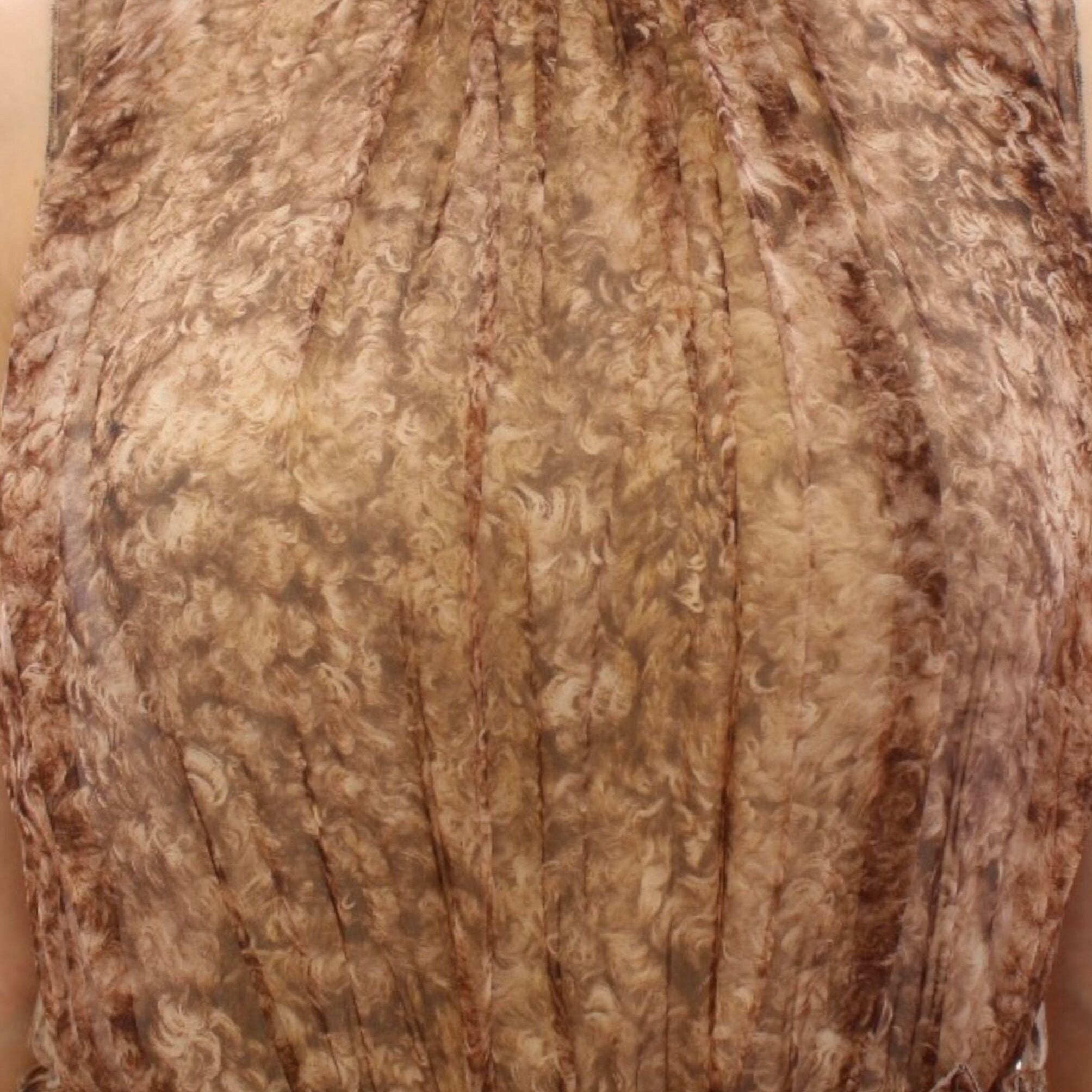 Dolce & Gabbana Brown sleeveless silk dress