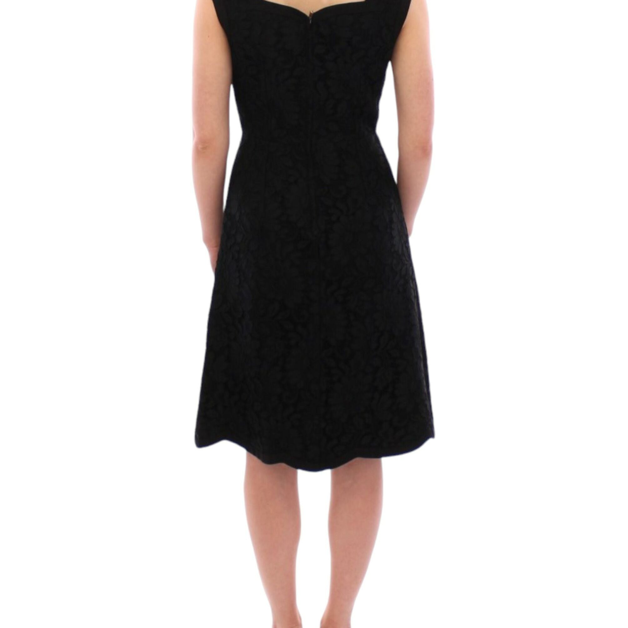 Dolce & Gabbana Black floral lace sicily runway dress