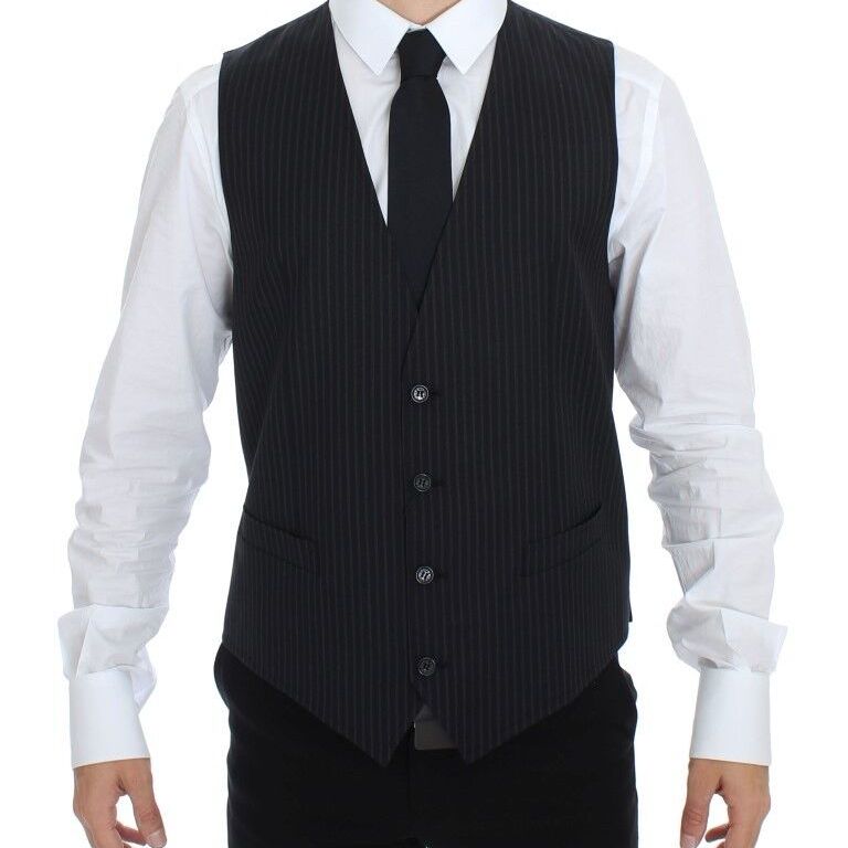 Dolce & Gabbana Gray Stretch Formal Dress Vest Gilet