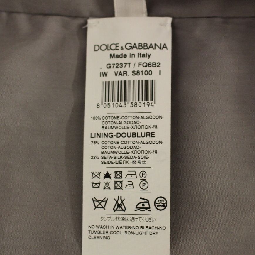 Dolce & Gabbana Gray Cotton Slim Fit Button Front Dress Vest