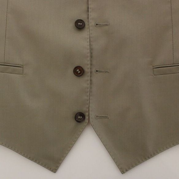 Dolce & Gabbana Beige Cotton Dress Vest Blazer Jacket
