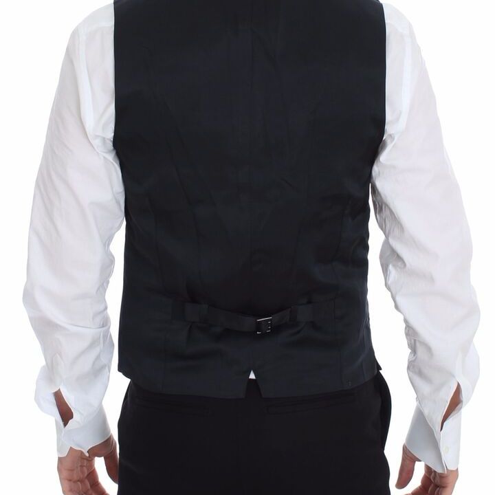 Dolce & Gabbana Blue Cotton Stretch Dress Vest Blazer