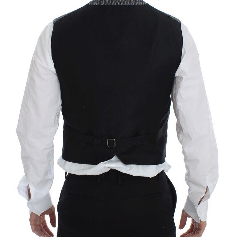 Dolce & Gabbana Gray Cotton Blend Logo Vest Gilet Weste
