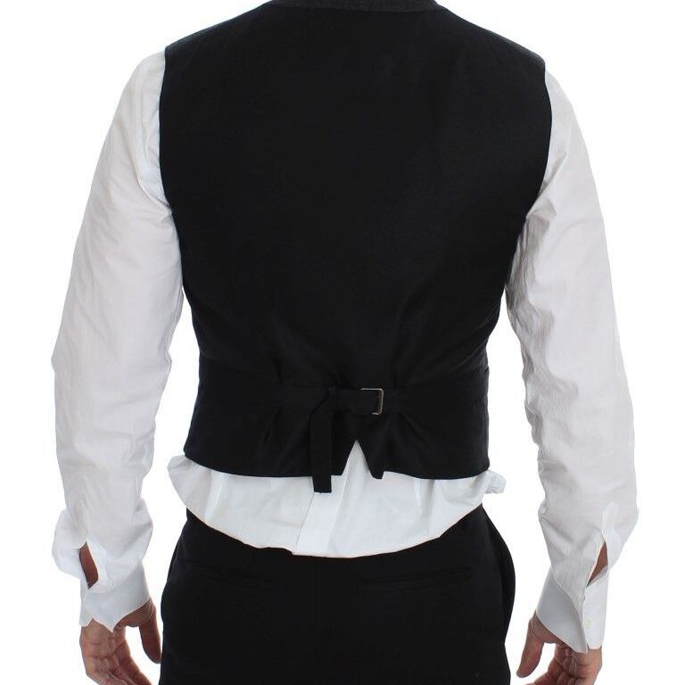 Dolce & Gabbana Gray Wool Blend Vest Gilet Weste