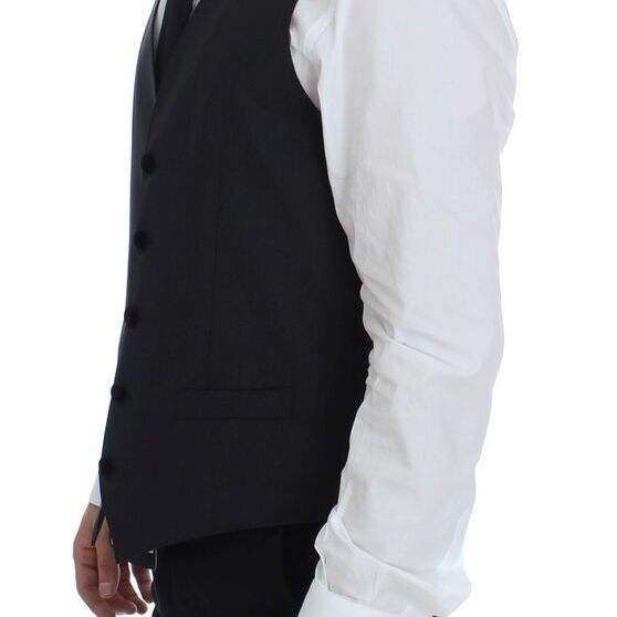 Dolce & Gabbana Gray Wool Formal Dress Vest Gilet Weste