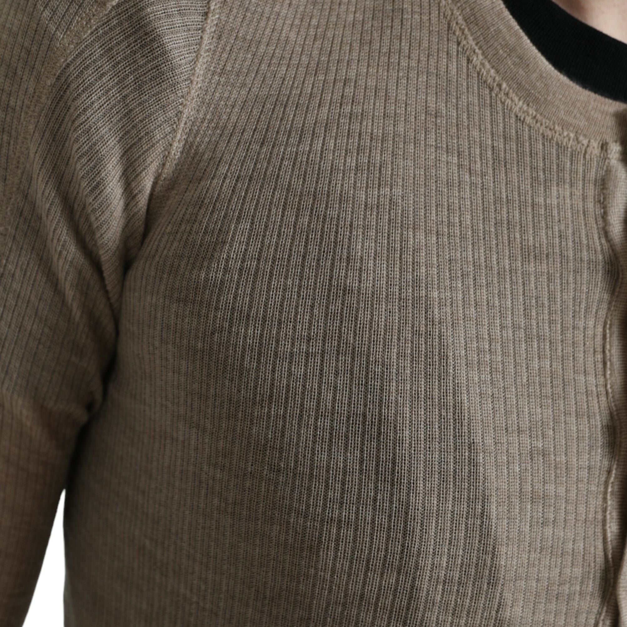 Dolce & Gabbana Henley Pullover Beige Cashmere Sweater
