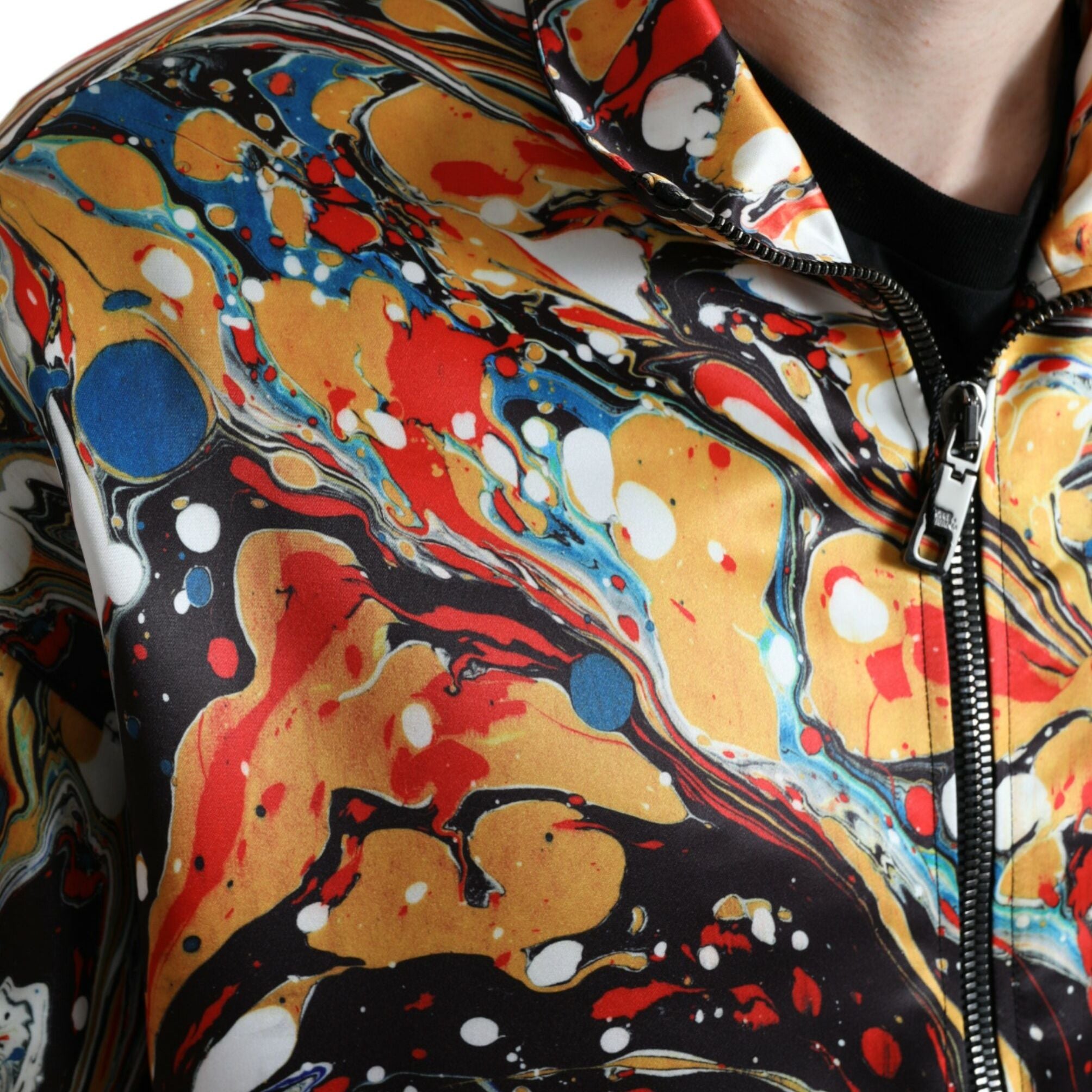 Dolce & Gabbana Multicolor Abstract Polyester Bomber Jacket