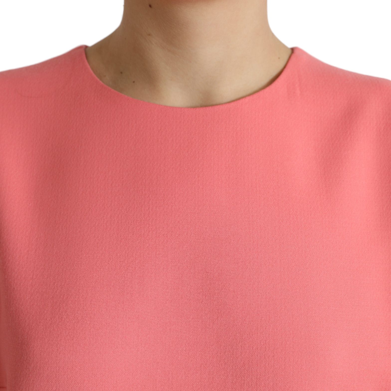Dolce & Gabbana Pink Virgin Wool Sleeveless Mini Dress