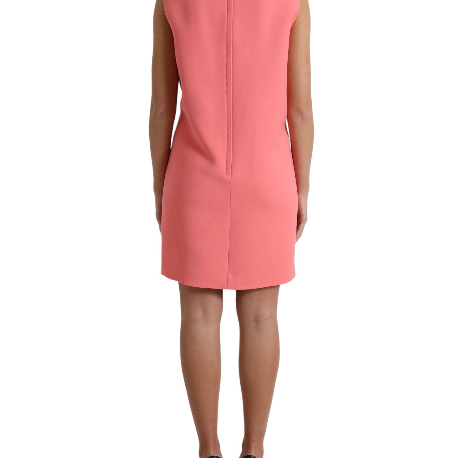 Dolce & Gabbana Pink Virgin Wool Sleeveless Mini Dress