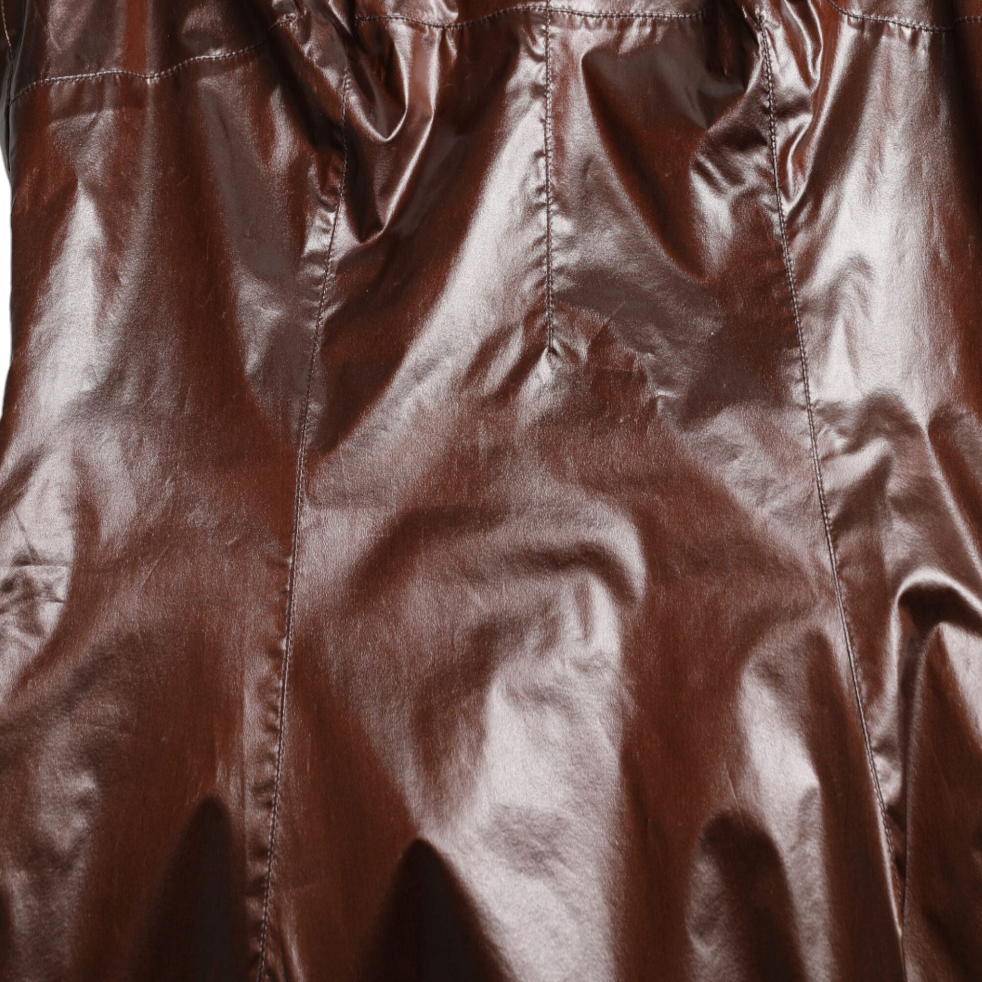 Dolce & Gabbana Brown Shiny Silk Sheath Sleeveless Bodycon Midi Dress