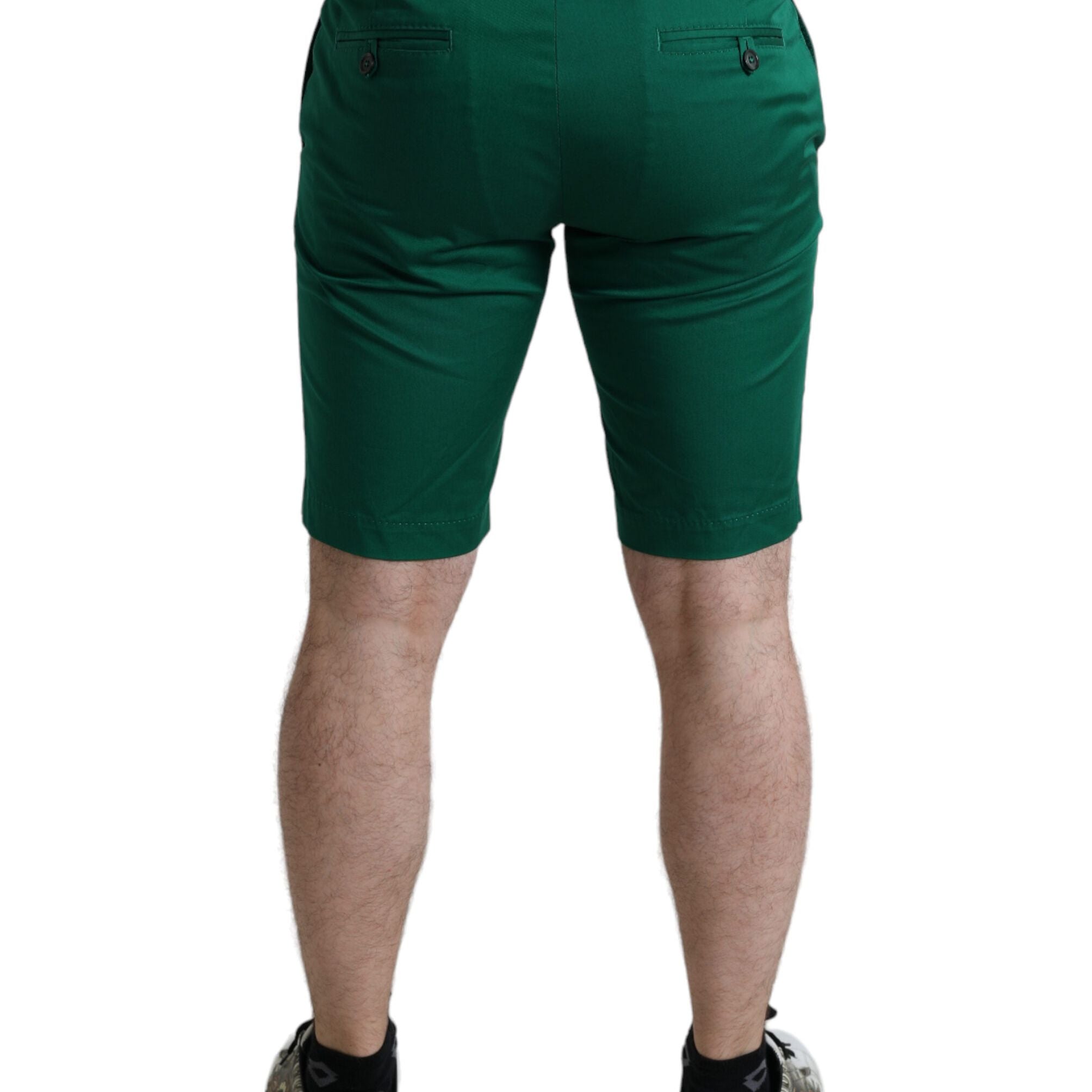 Dolce & Gabbana Deep Green Cotton Stretch Men Bermuda Shorts