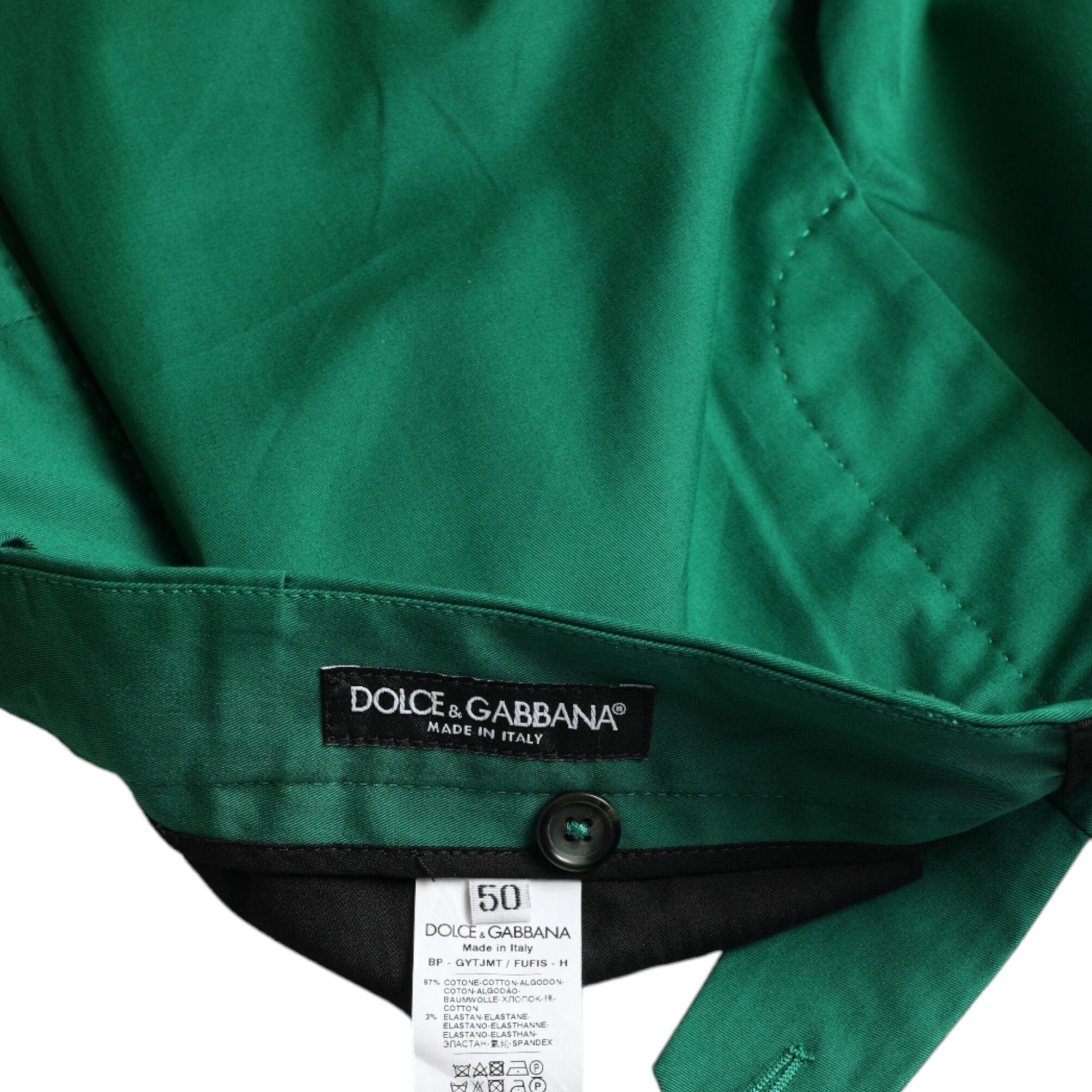 Dolce & Gabbana Deep Green Cotton Stretch Men Bermuda Shorts