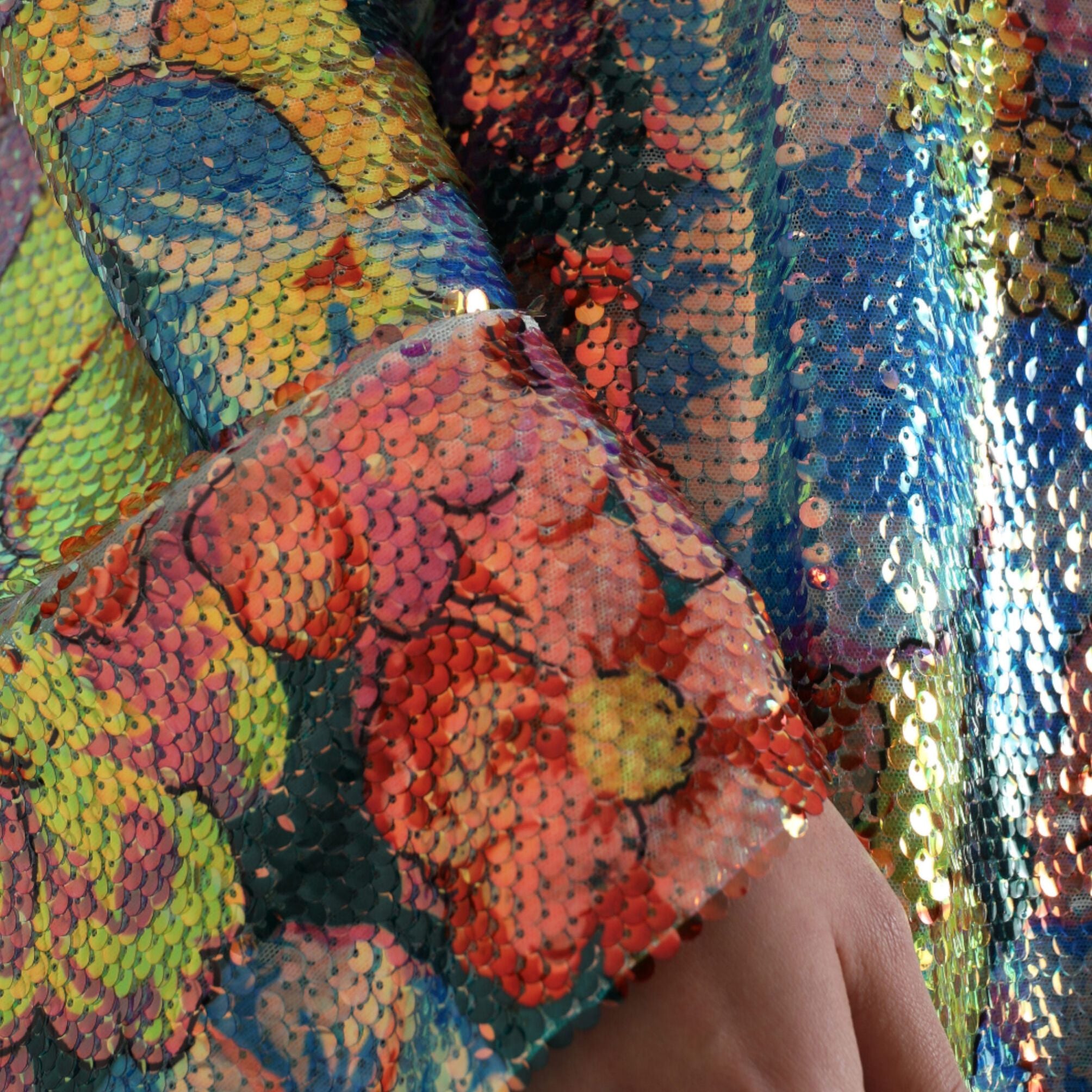 Dolce & Gabbana Multicolor Floral Sequined Shift Mini Dress