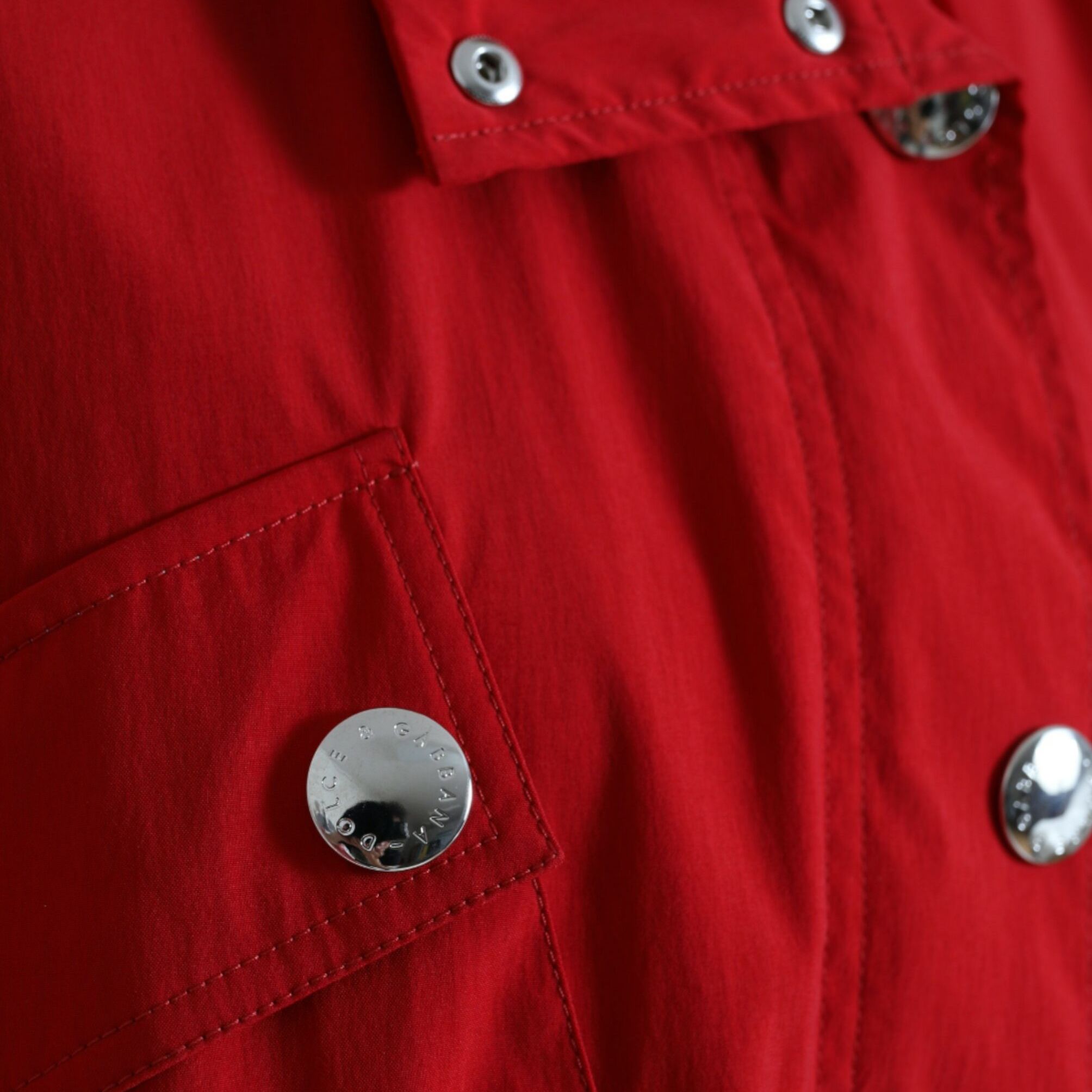 Dolce & Gabbana Red Polyester Hooded Button Rain Coat Jacket