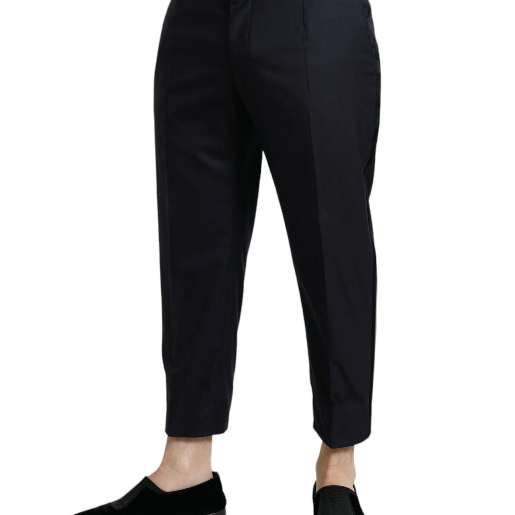 Dolce & Gabbana Blue Wool Cropped Tapered Pants