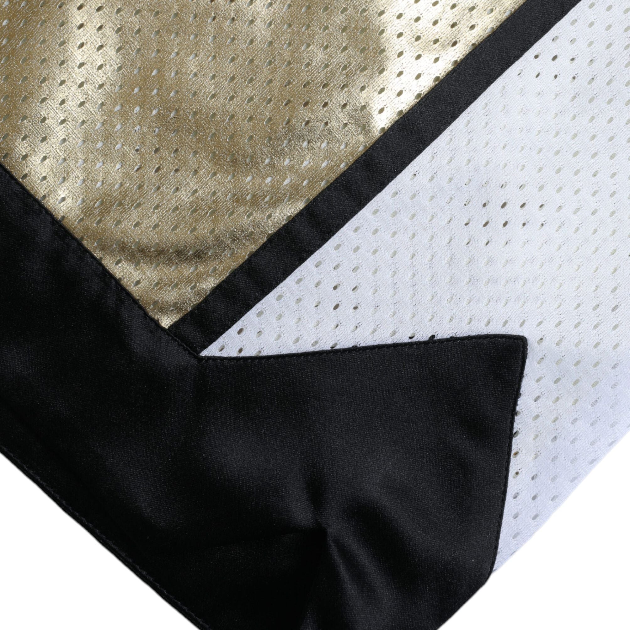 Dolce & Gabbana Gold Polyester Perforated High Waist Shorts