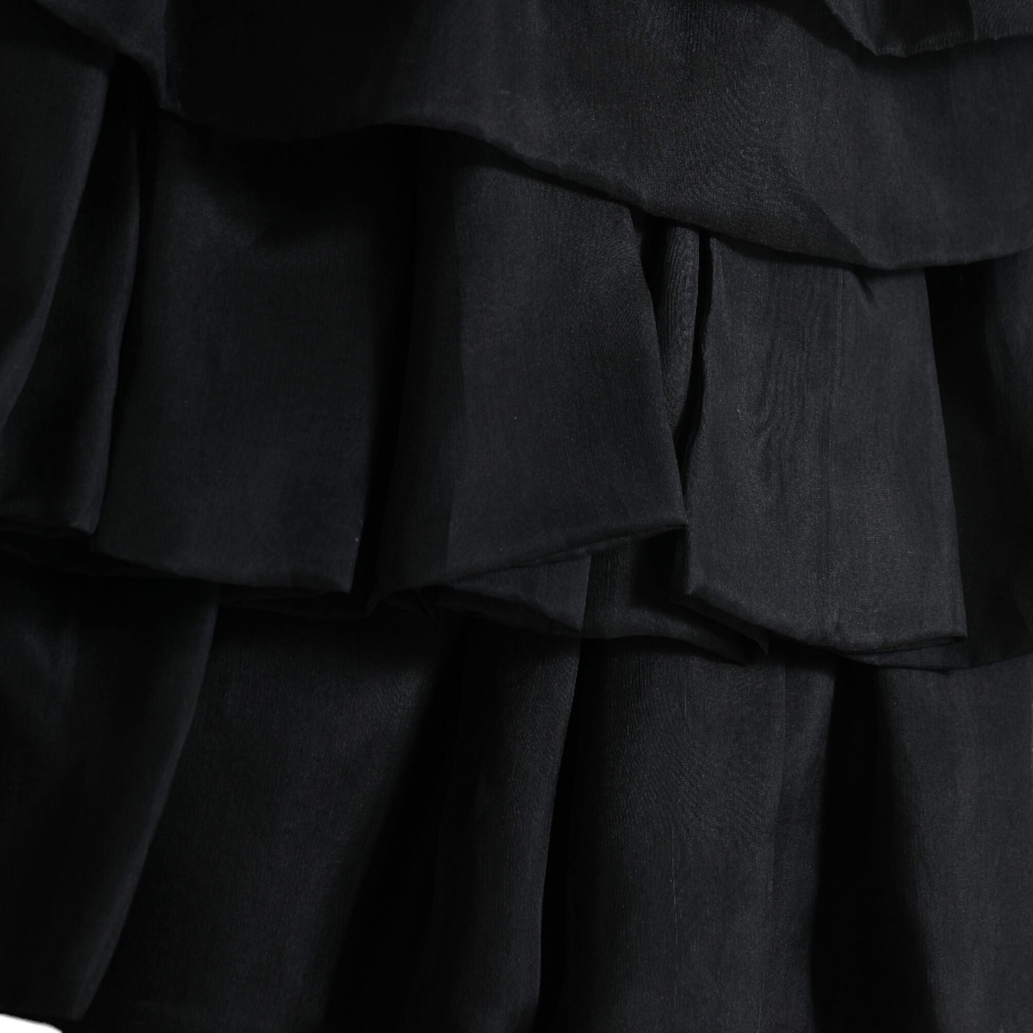 Dolce & Gabbana Black Tiered Aline High Waist Silk Mini Skirt