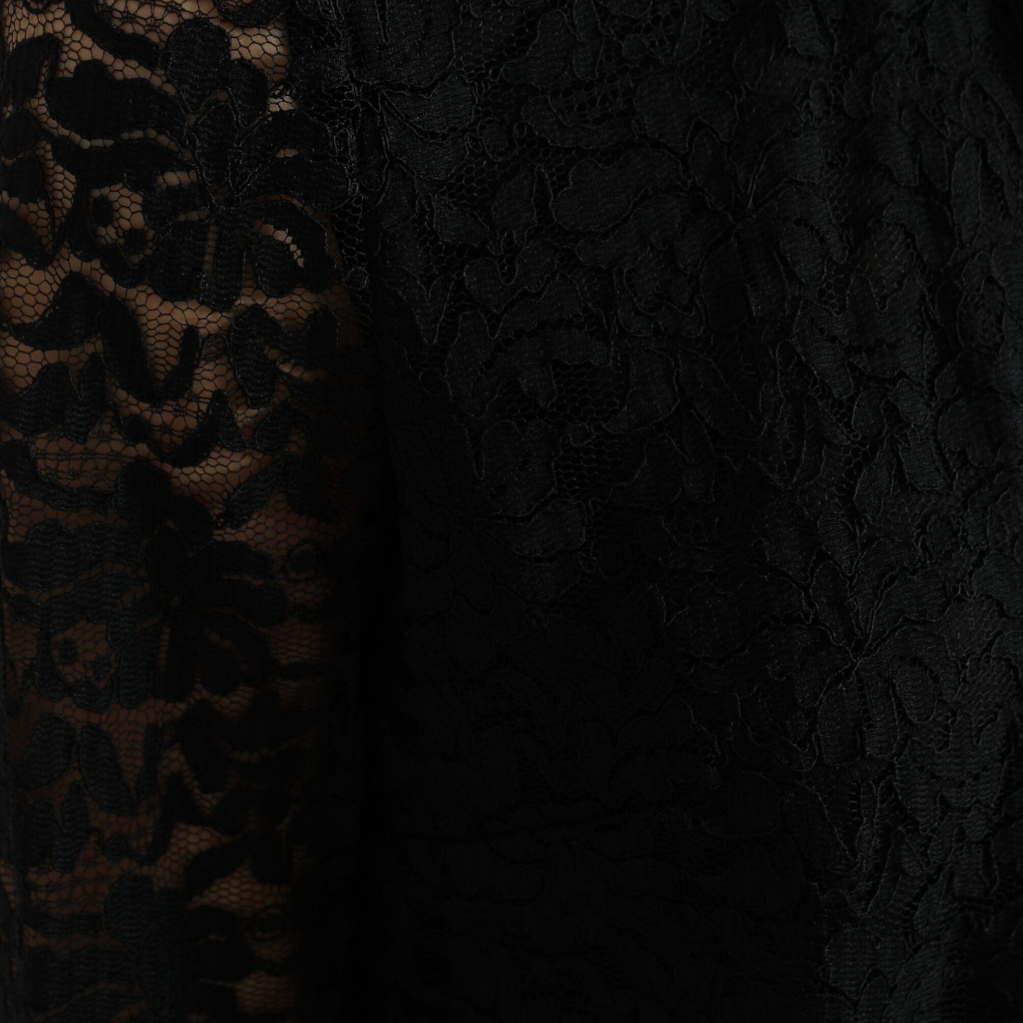 Dolce & Gabbana Black STAFF Blouse Floral Lace Nylon Top