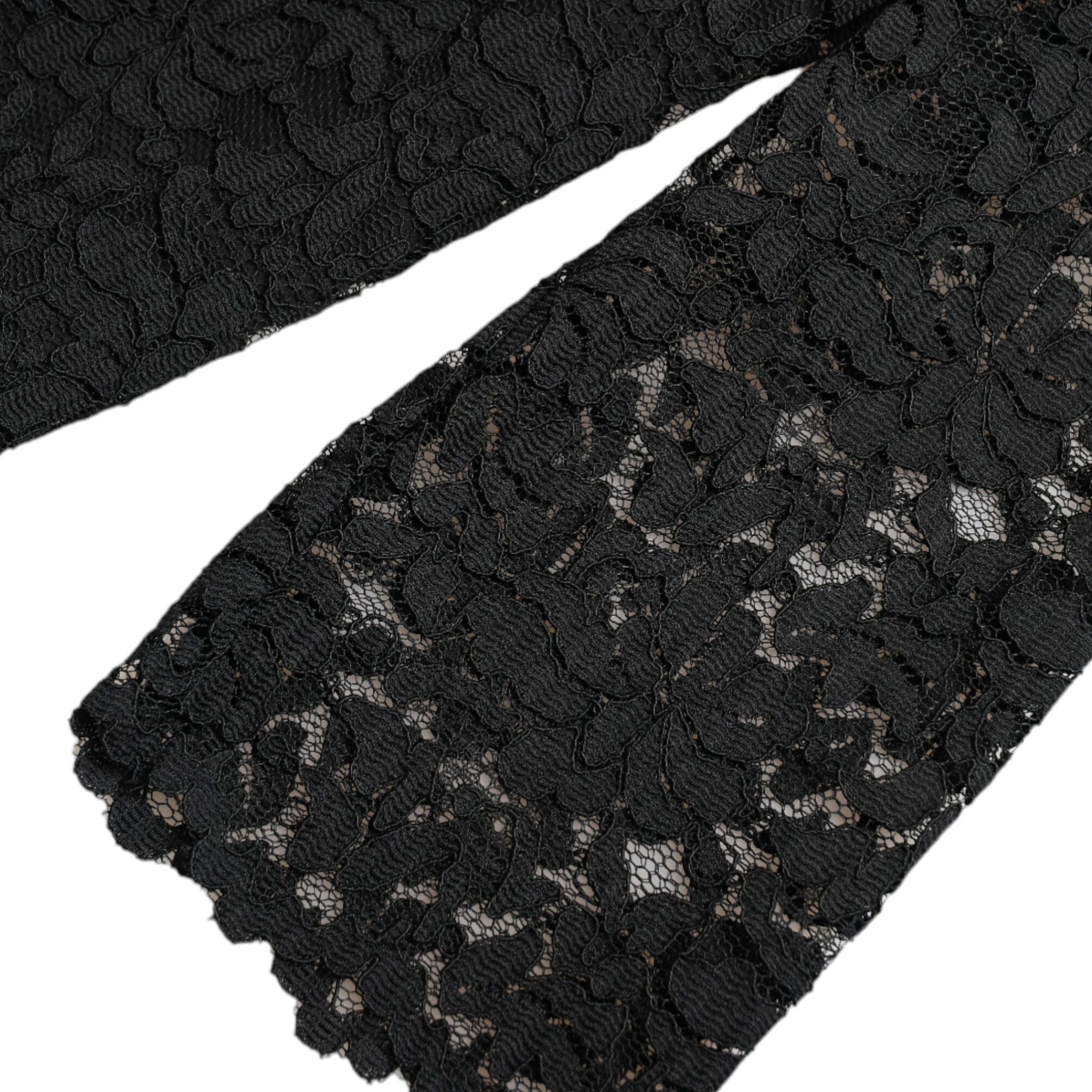 Dolce & Gabbana Black STAFF Blouse Floral Lace Nylon Top