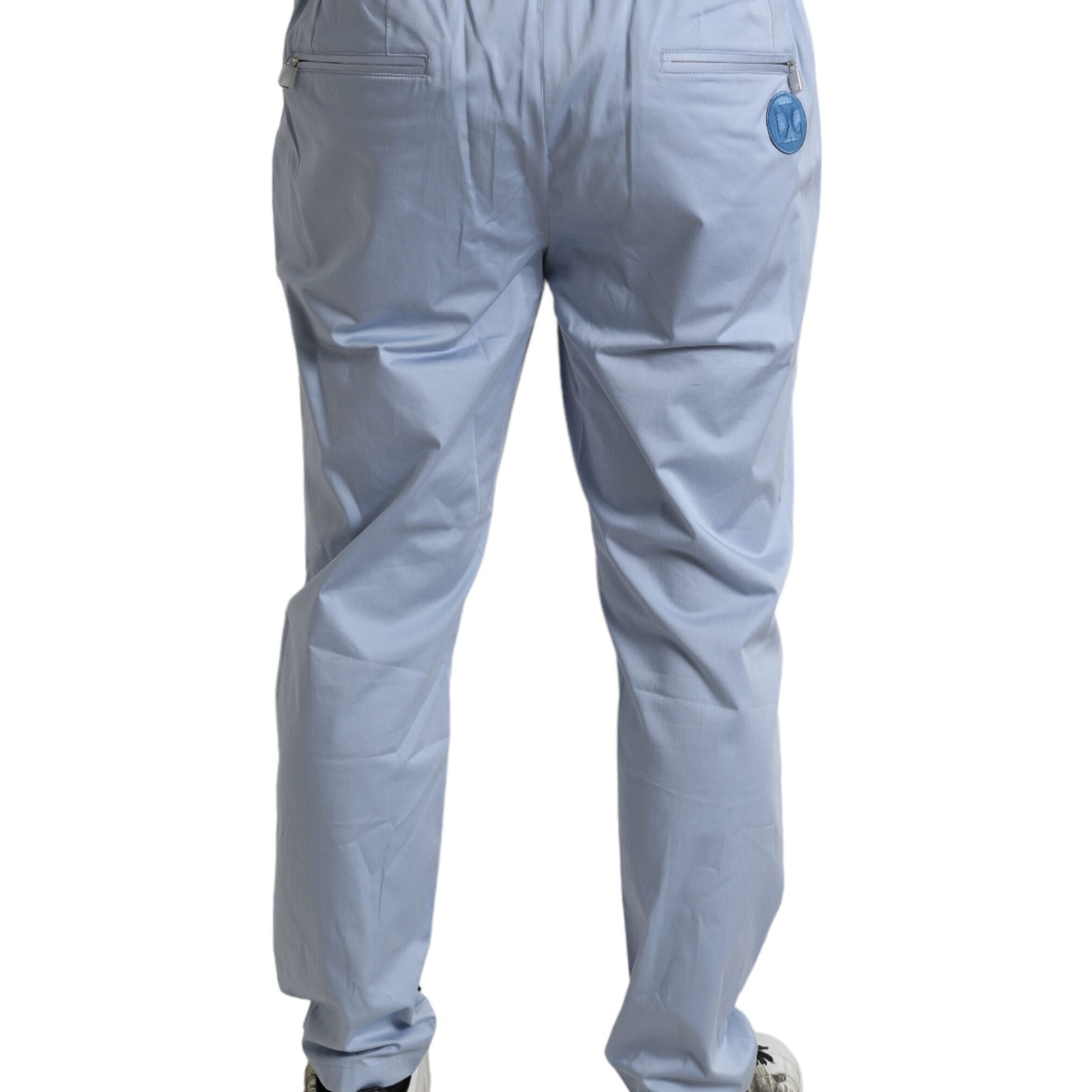 Dolce & Gabbana Light Blue Cotton Stretch Jogger Pants