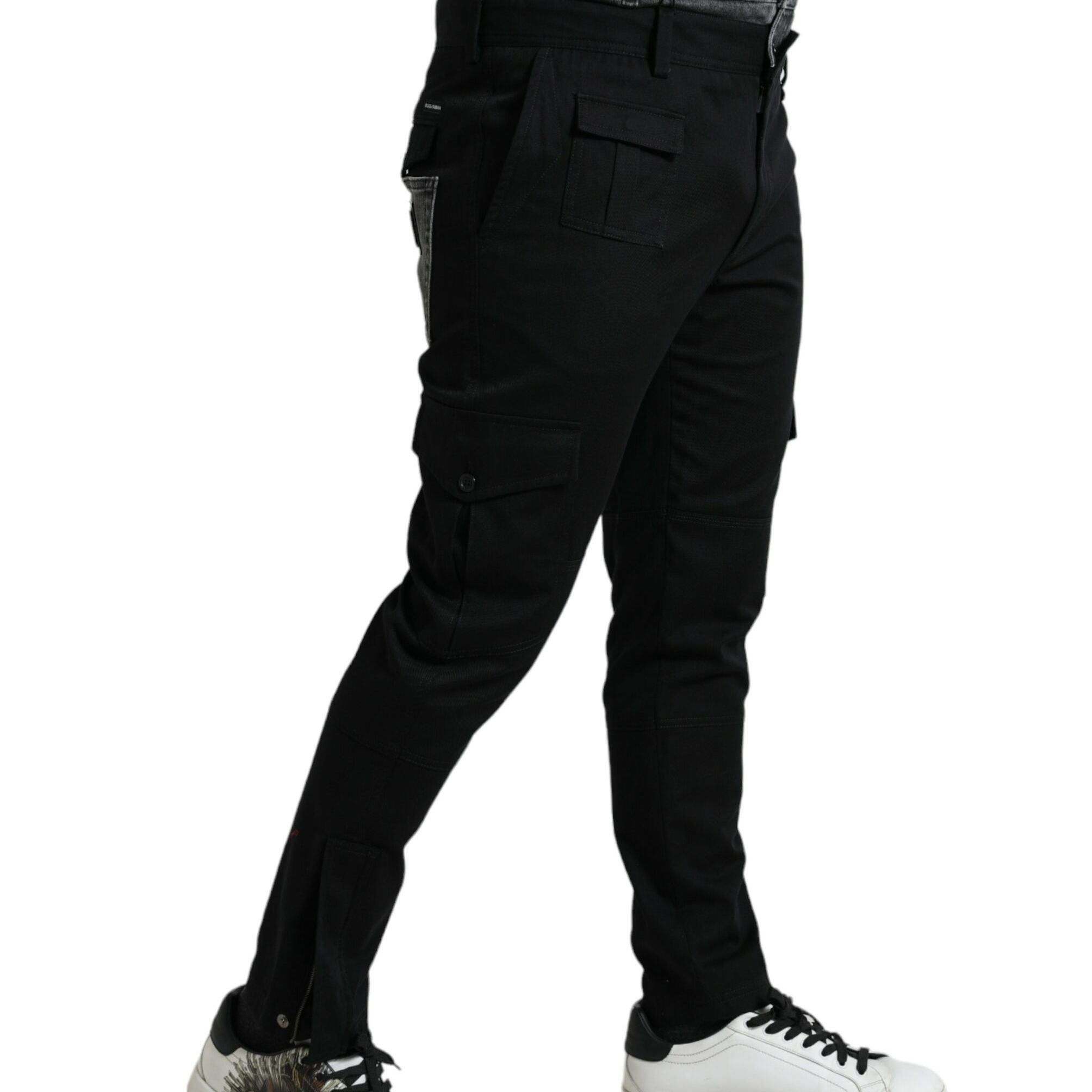 Dolce & Gabbana Black Gray Slim Cotton Denim Jeans Pants