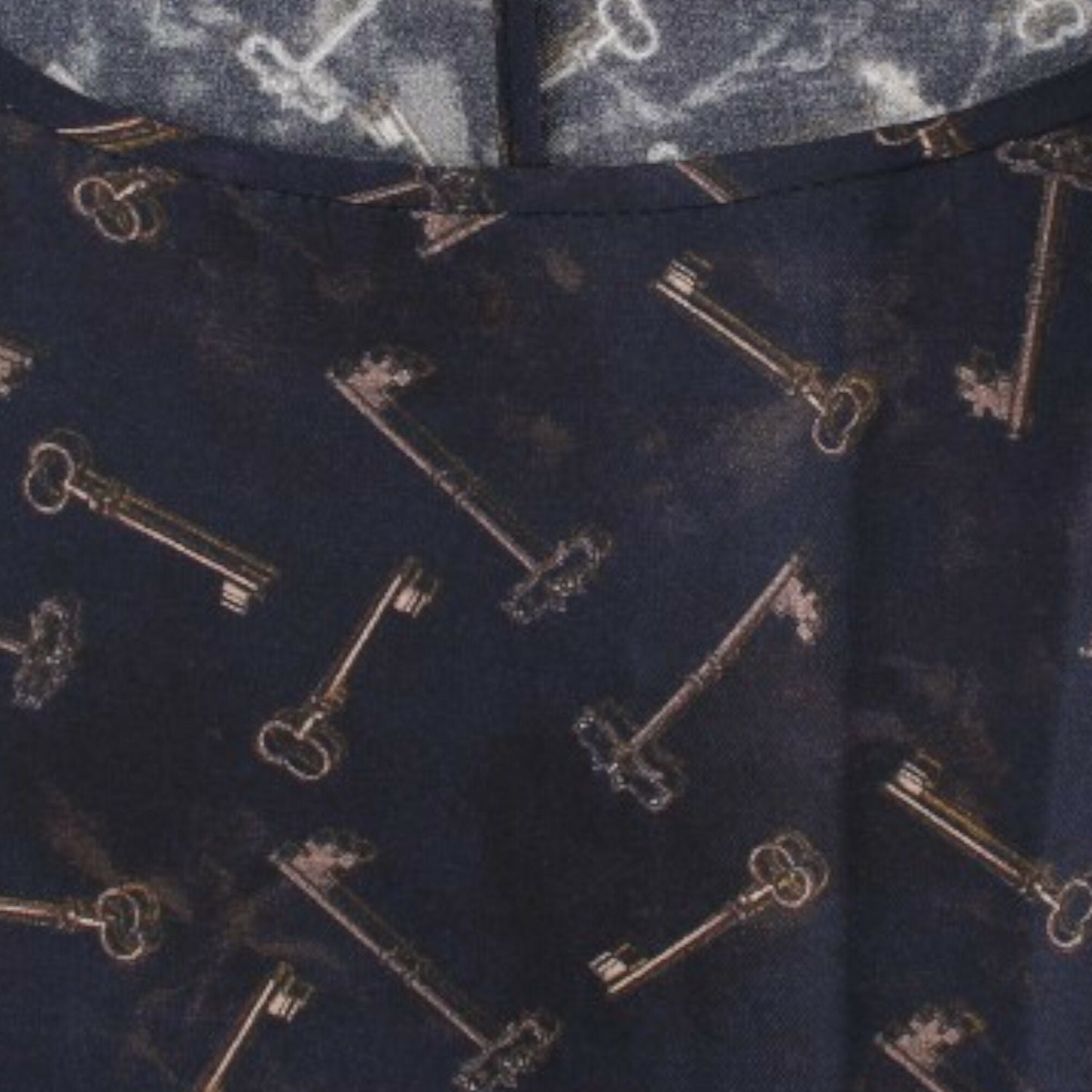Dolce & Gabbana Blue gold key print silk blouse