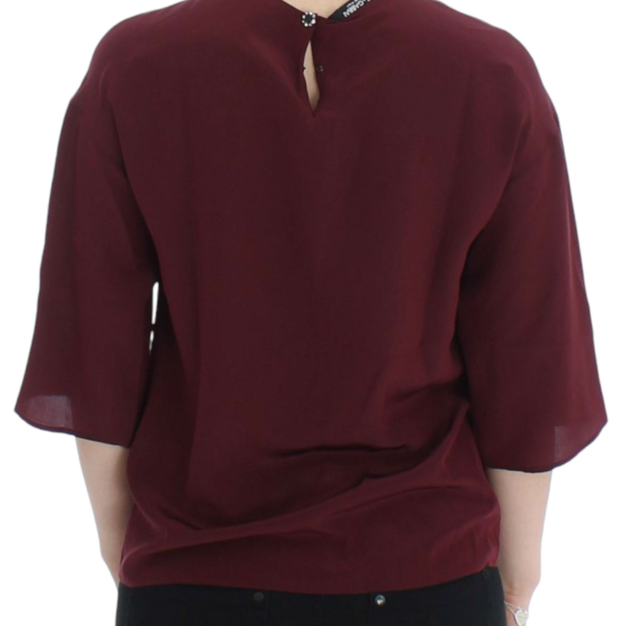 Dolce & Gabbana Red 3/4 sleeve silk blouse