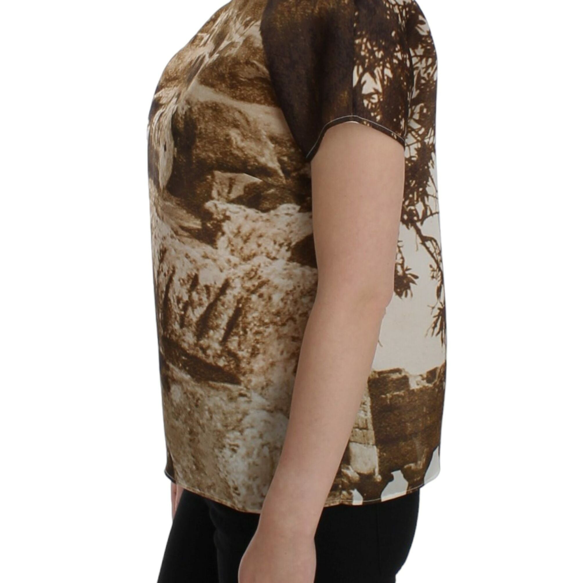 Dolce & Gabbana Brown Taormina silk blouse