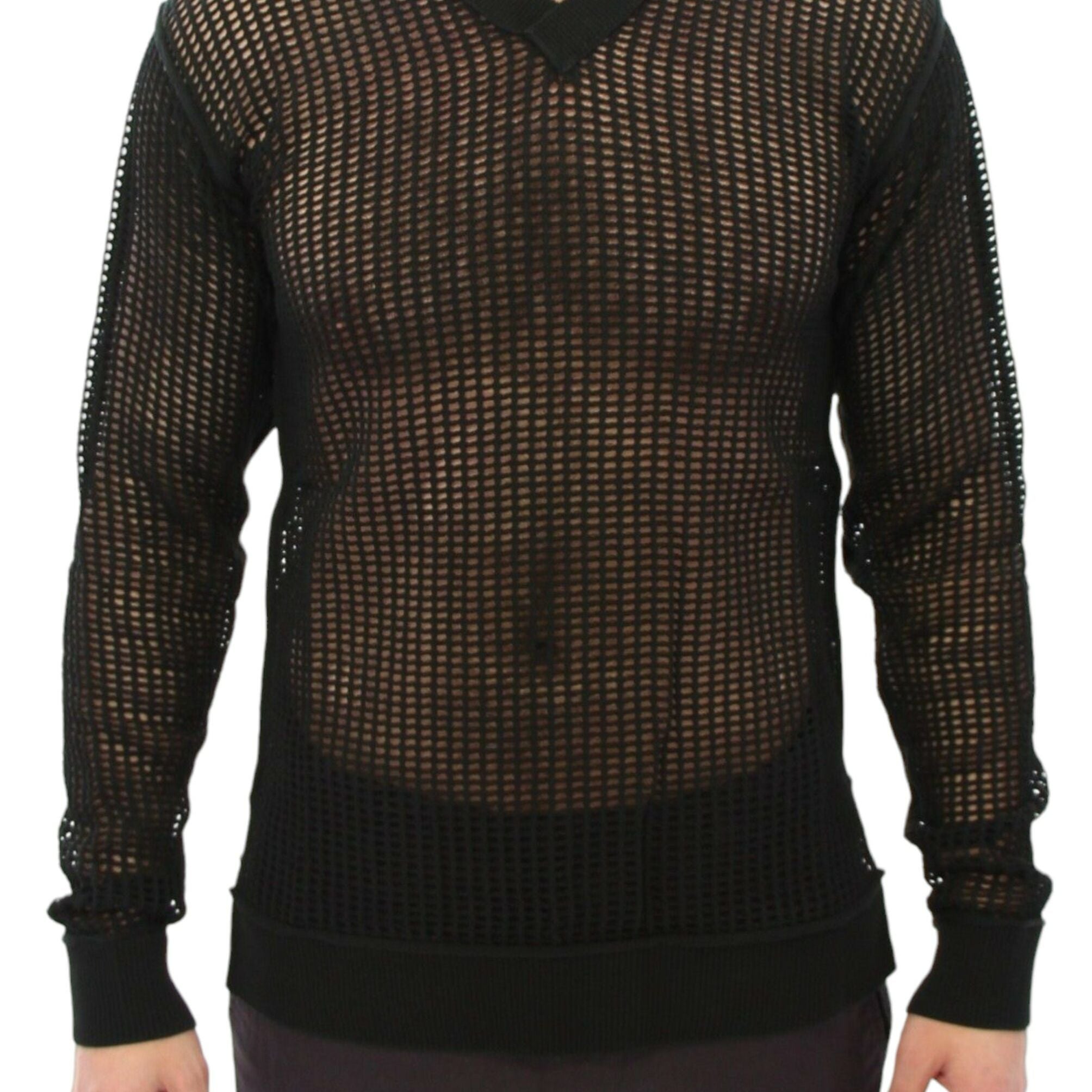 Dolce & Gabbana Dark Green Runway Netz Pullover Netted Sweater