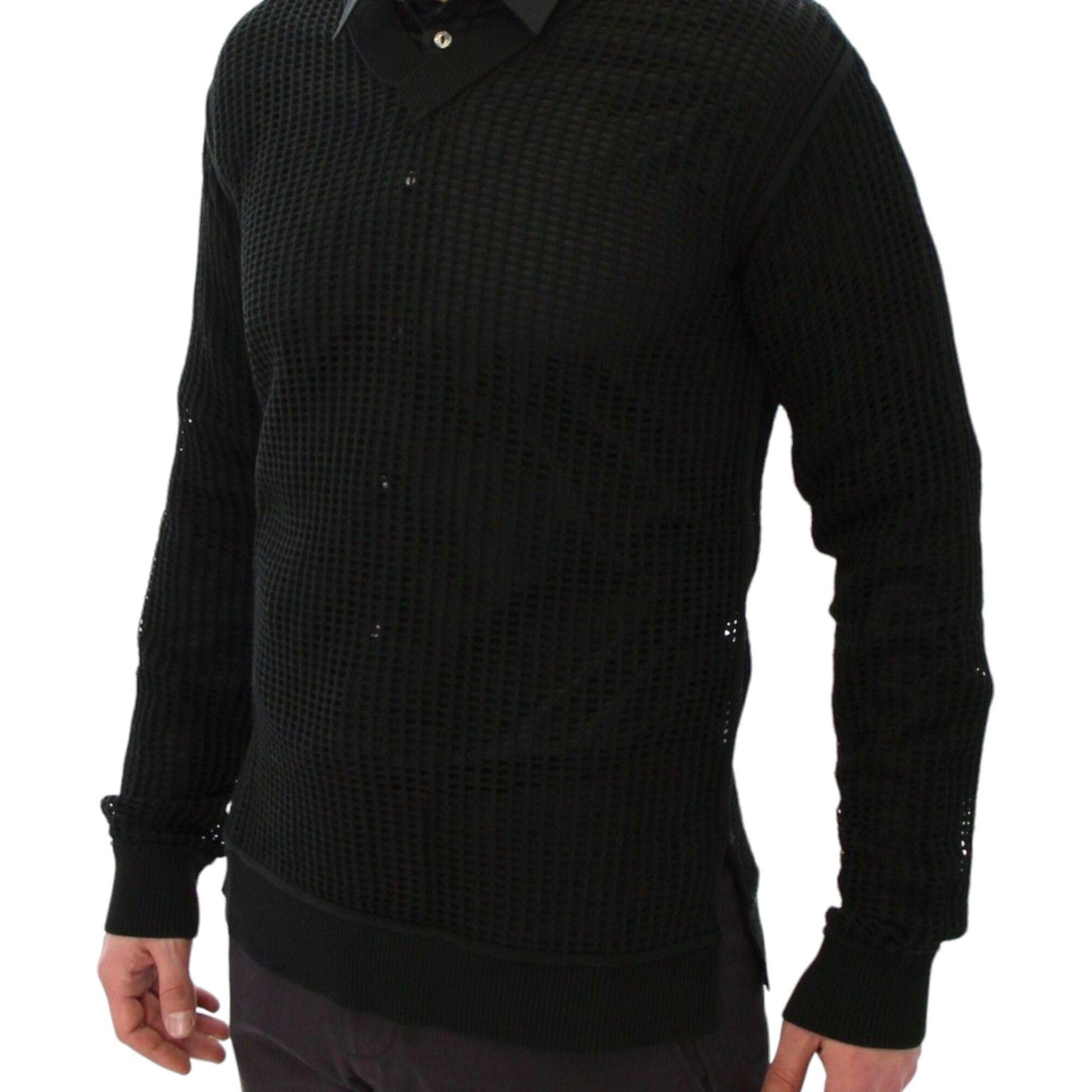 Dolce & Gabbana Dark Green Runway Netz Pullover Netted Sweater