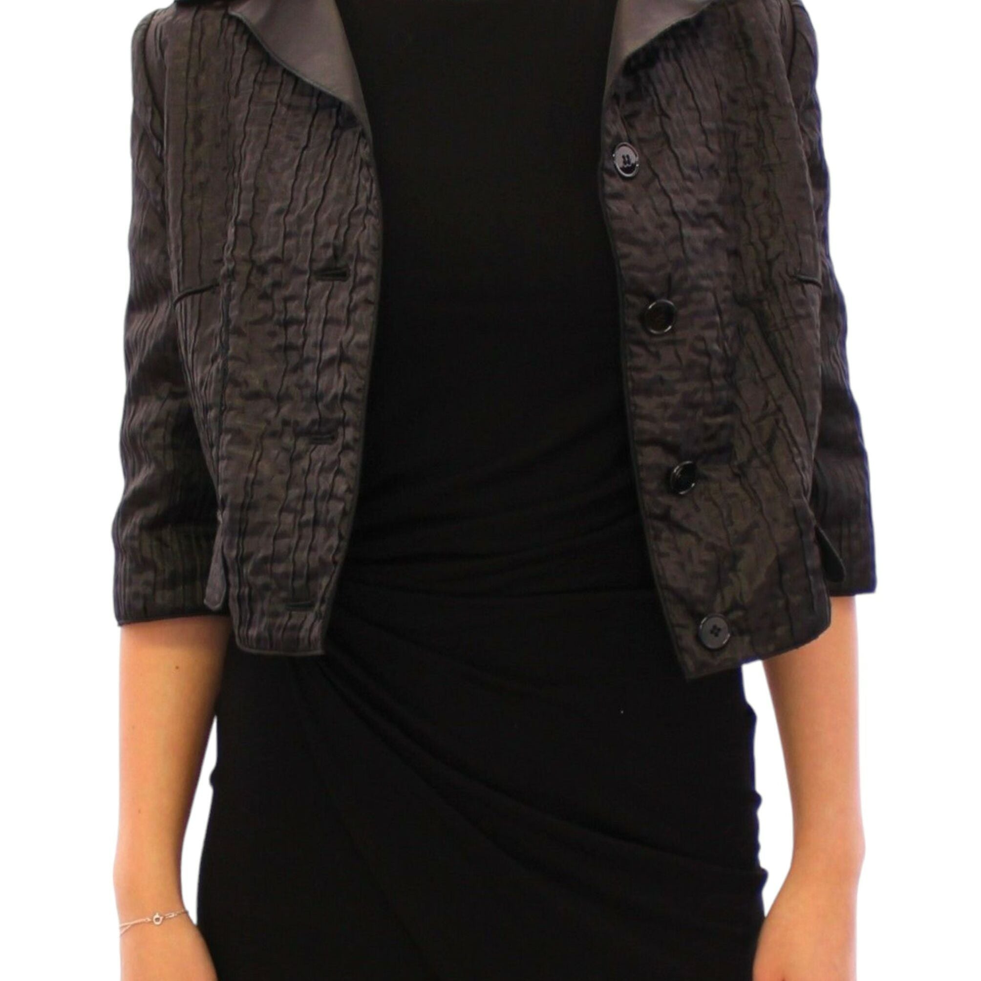 Dolce & Gabbana Black Short Bolero Shrug Jacket Coat
