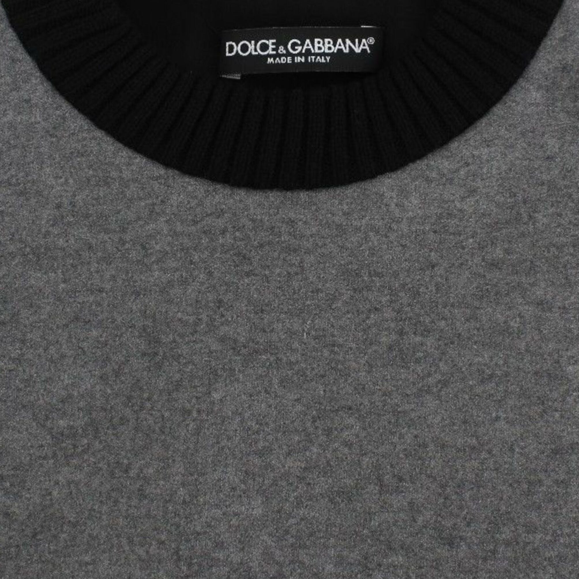 Dolce & Gabbana Gray Black Lace Wool Cashmere Sweater