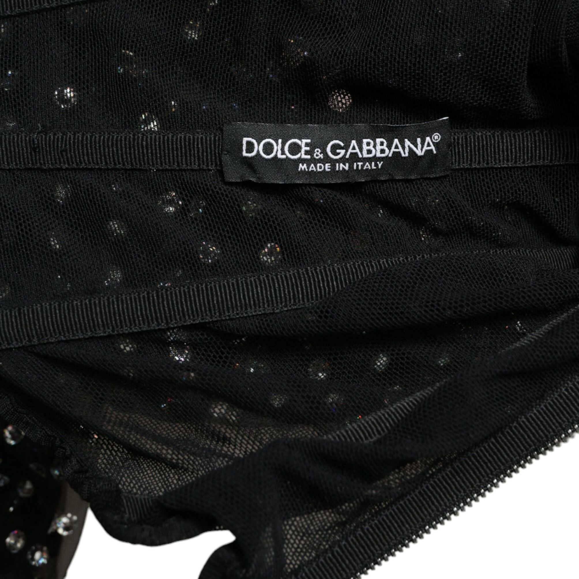 Dolce & Gabbana Black Crystal Embellished A-line Gown Dress