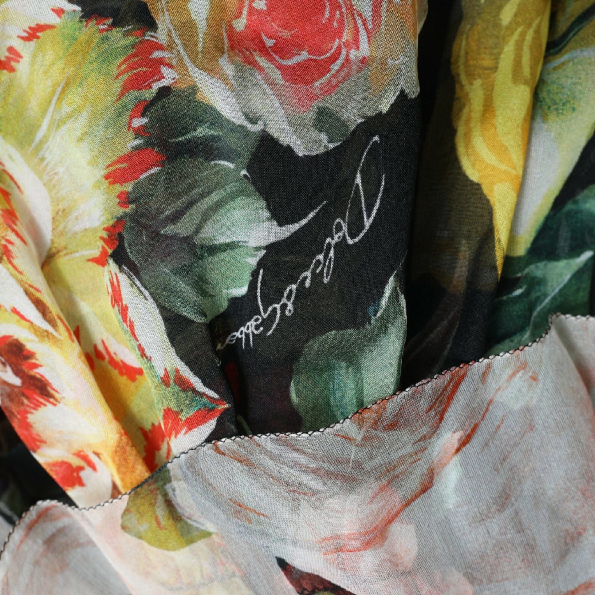 Dolce & Gabbana Multicolor Floral Chiffon Tiered Maxi Dress