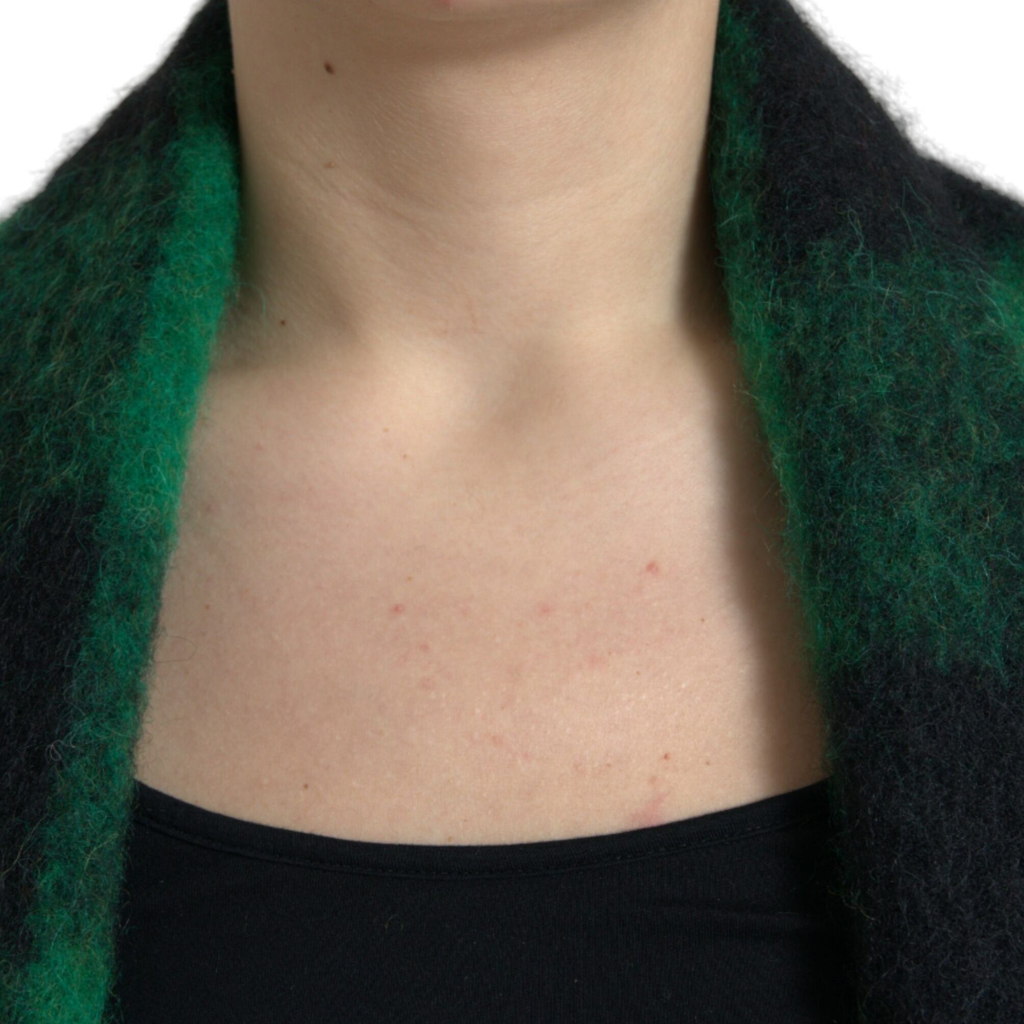 Dolce & Gabbana Black Green Buffalo Check Poncho Coat Jacket