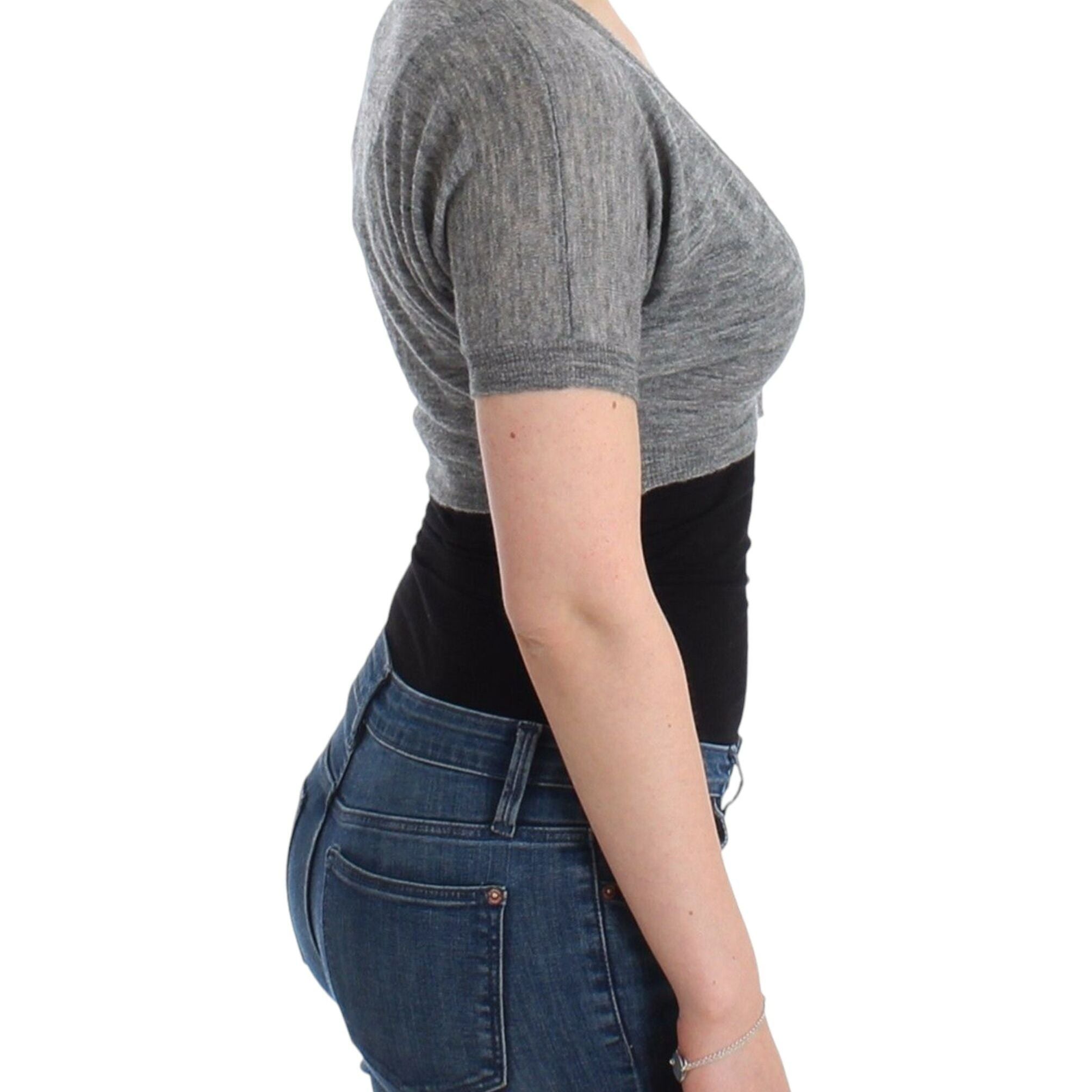 Ermanno Scervino Lingerie Knit Gray Bolero Sweater Cardigan