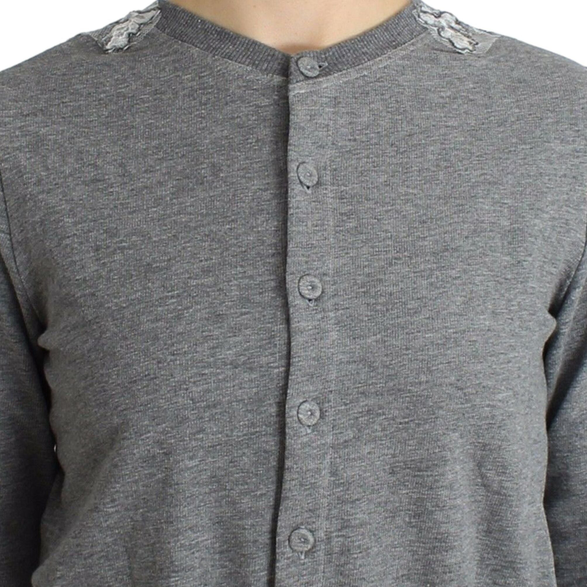 Ermanno Scervino Lingerie Gray Lace Sweater Cardigan Top