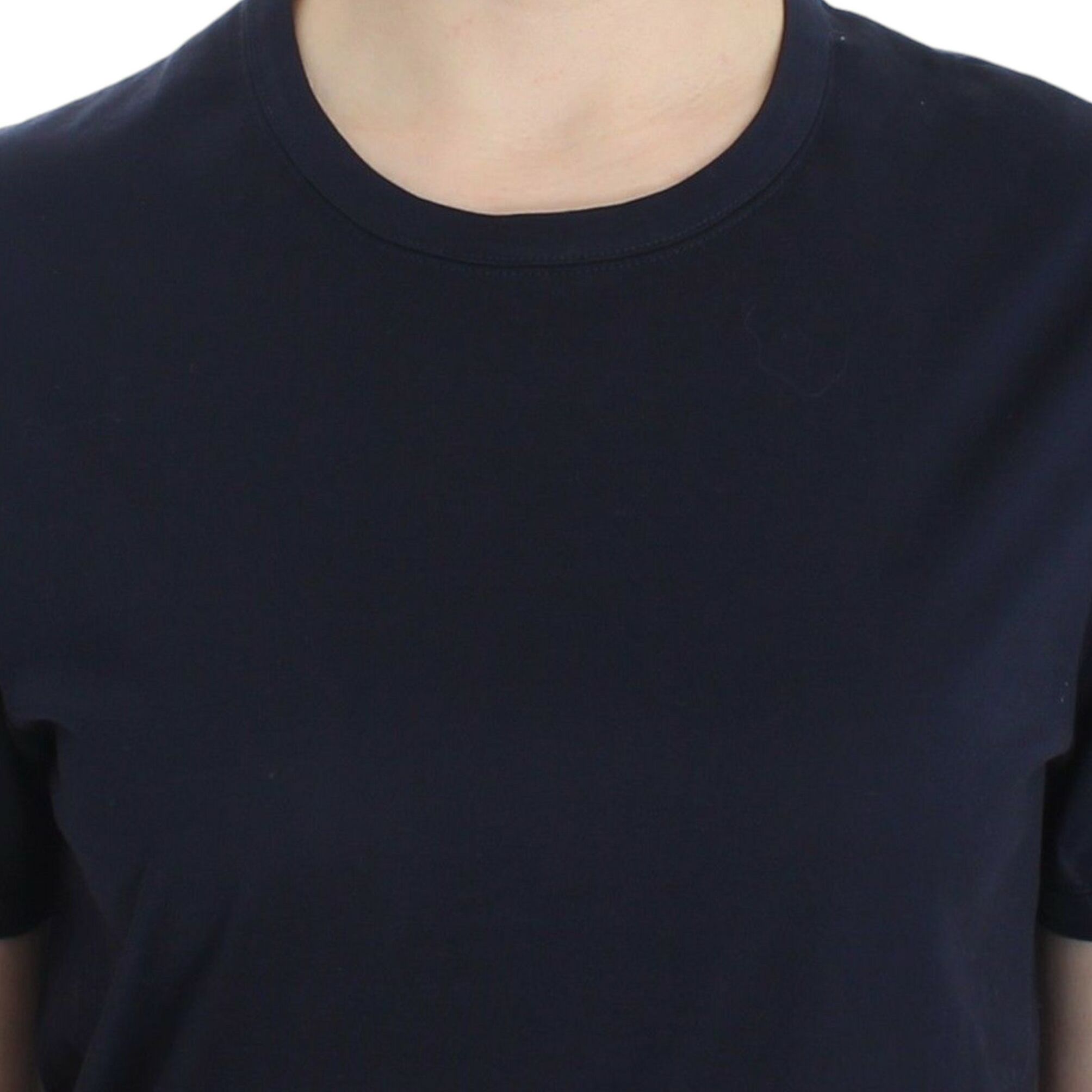 Ermanno Scervino Lingerie Blue Crewneck Cotton Logo T-shirt