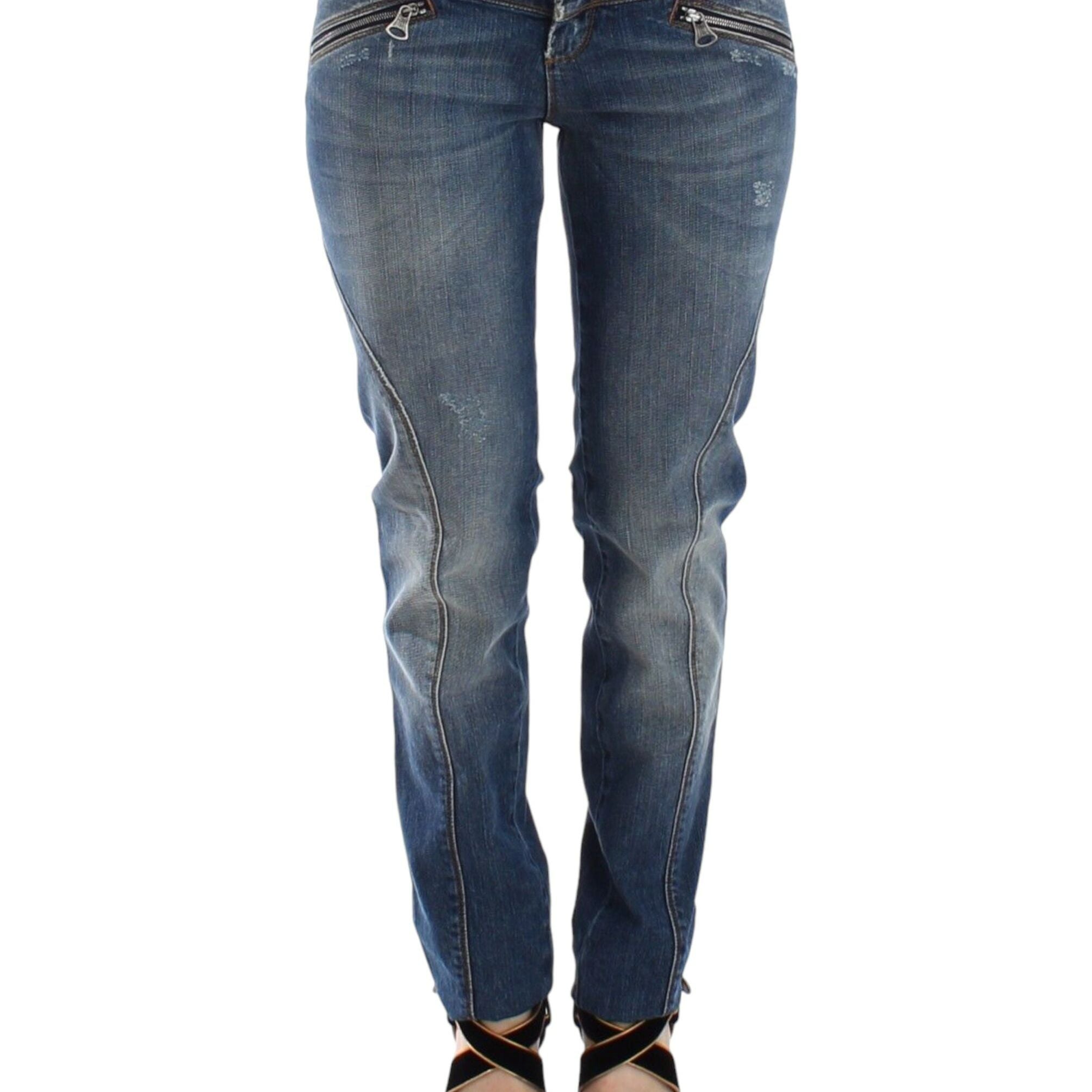 Ermanno Scervino Blue Slim Jeans Denim Pants Straight Stretch