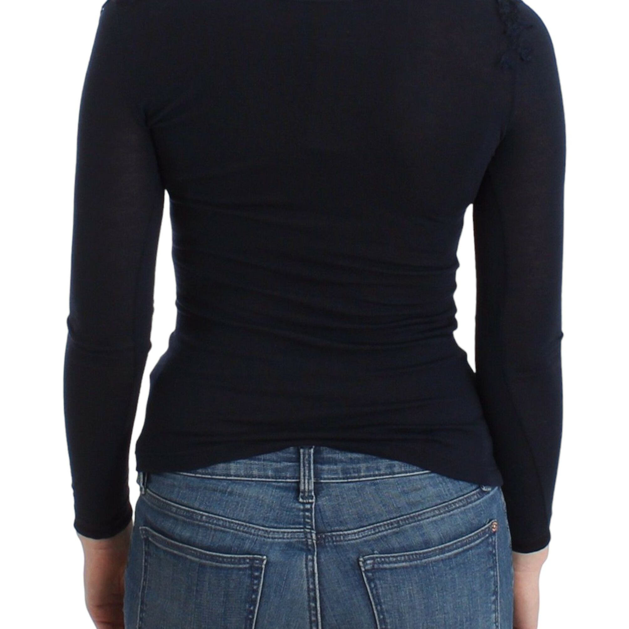 Ermanno Scervino Lingerie Blue Top Blouse Jumper Lace Rayon