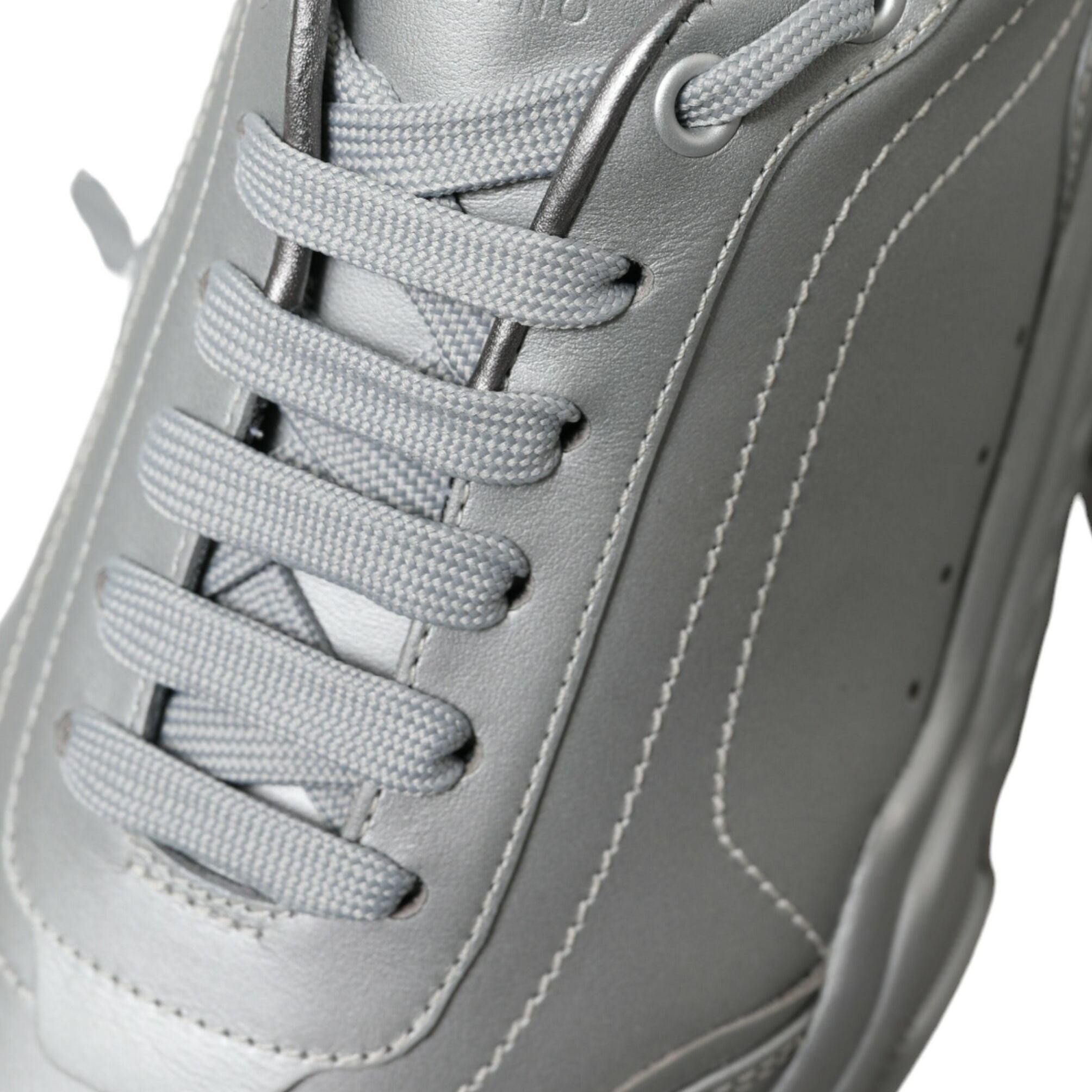 Dolce & Gabbana Silver DAYMASTER Leather Men Casual Sneakers Shoes
