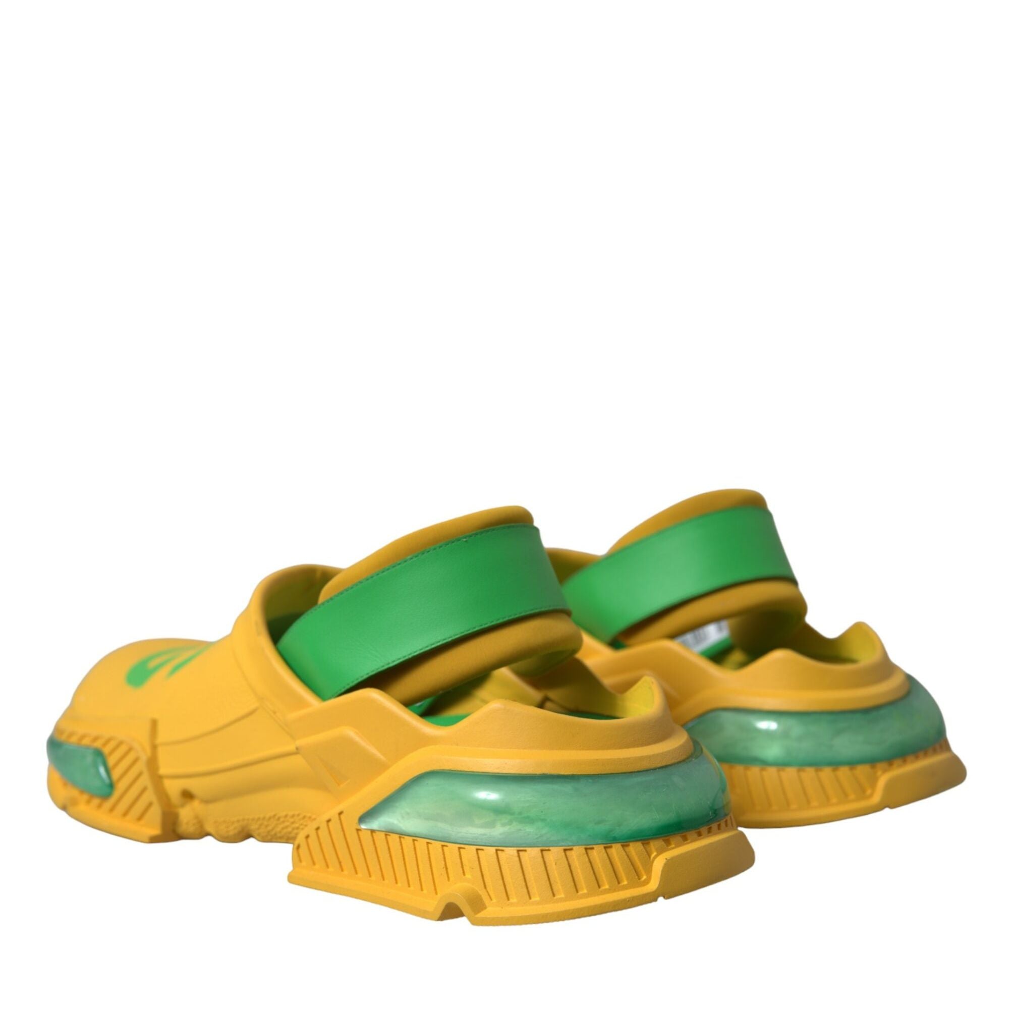 Dolce & Gabbana Yellow Green Rubber Clogs Men Slippers Men Shoes