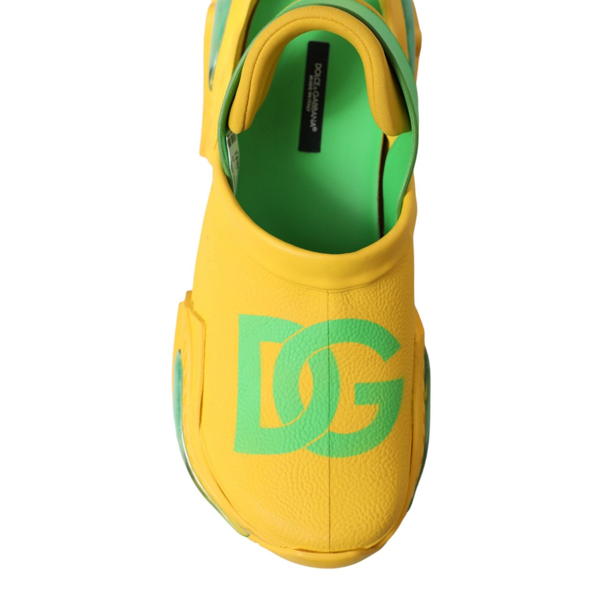 Dolce & Gabbana Yellow Green Rubber Clogs Men Slippers Men Shoes