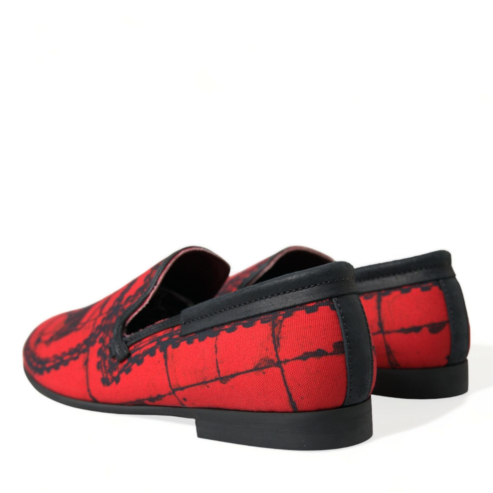 Dolce & Gabbana Red Black Torero Loafers Slippers Men Shoes